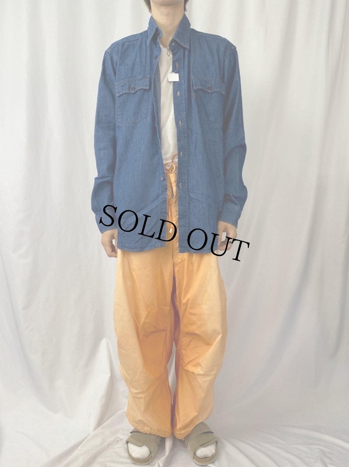 画像2: 80's Levi's 60665-1114 USA製 デニムシャツ XL (2)