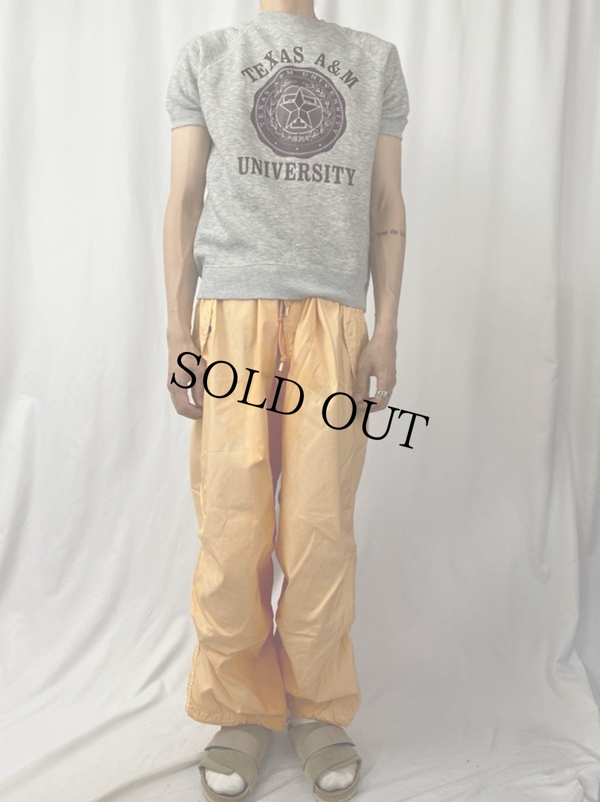 画像2: 80's USA製 "TEXAS A&M UNIVERSITY" プリント半袖スウェット L (2)