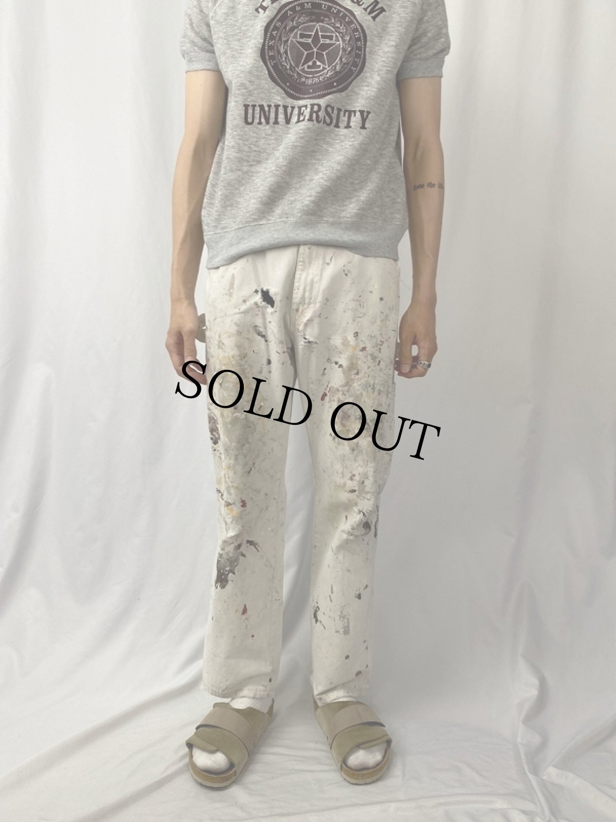 画像2: Dickies ペンキペイント ペインターパンツ W31 (2)