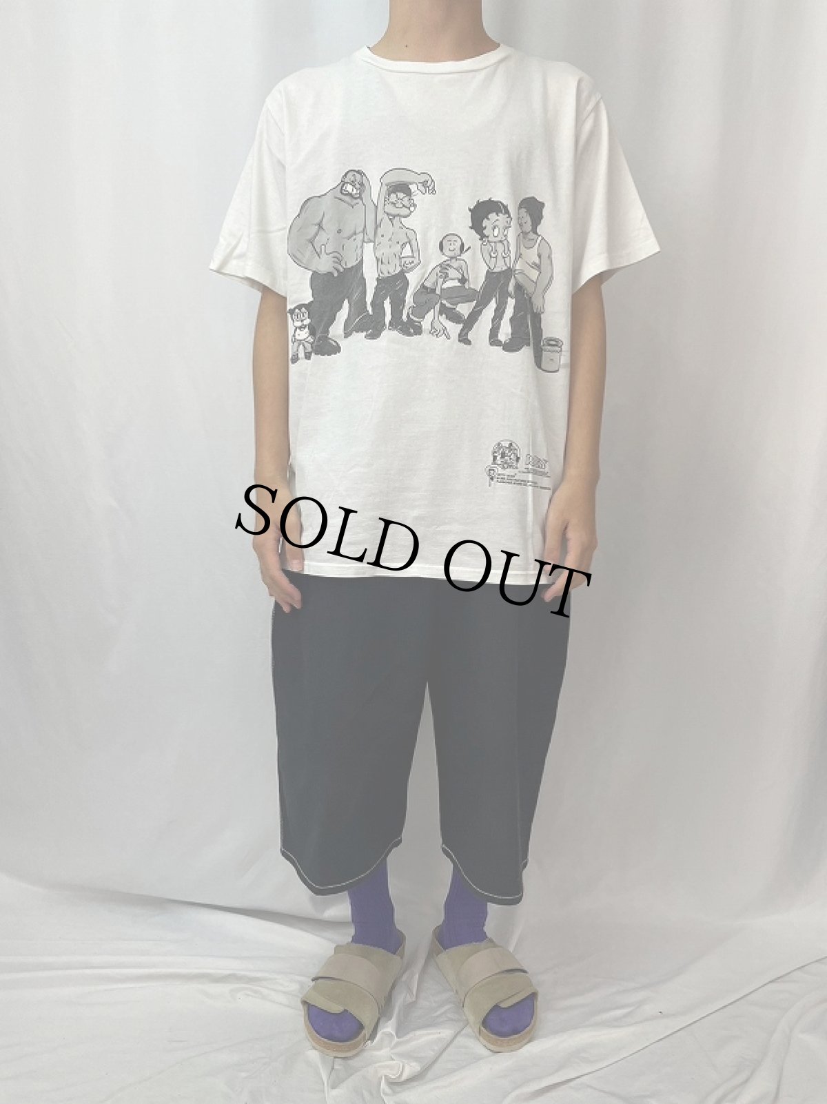 画像2: 90's Betty Boop＆POPEYE USA製 "Calvin Klein"パロディTシャツ L (2)