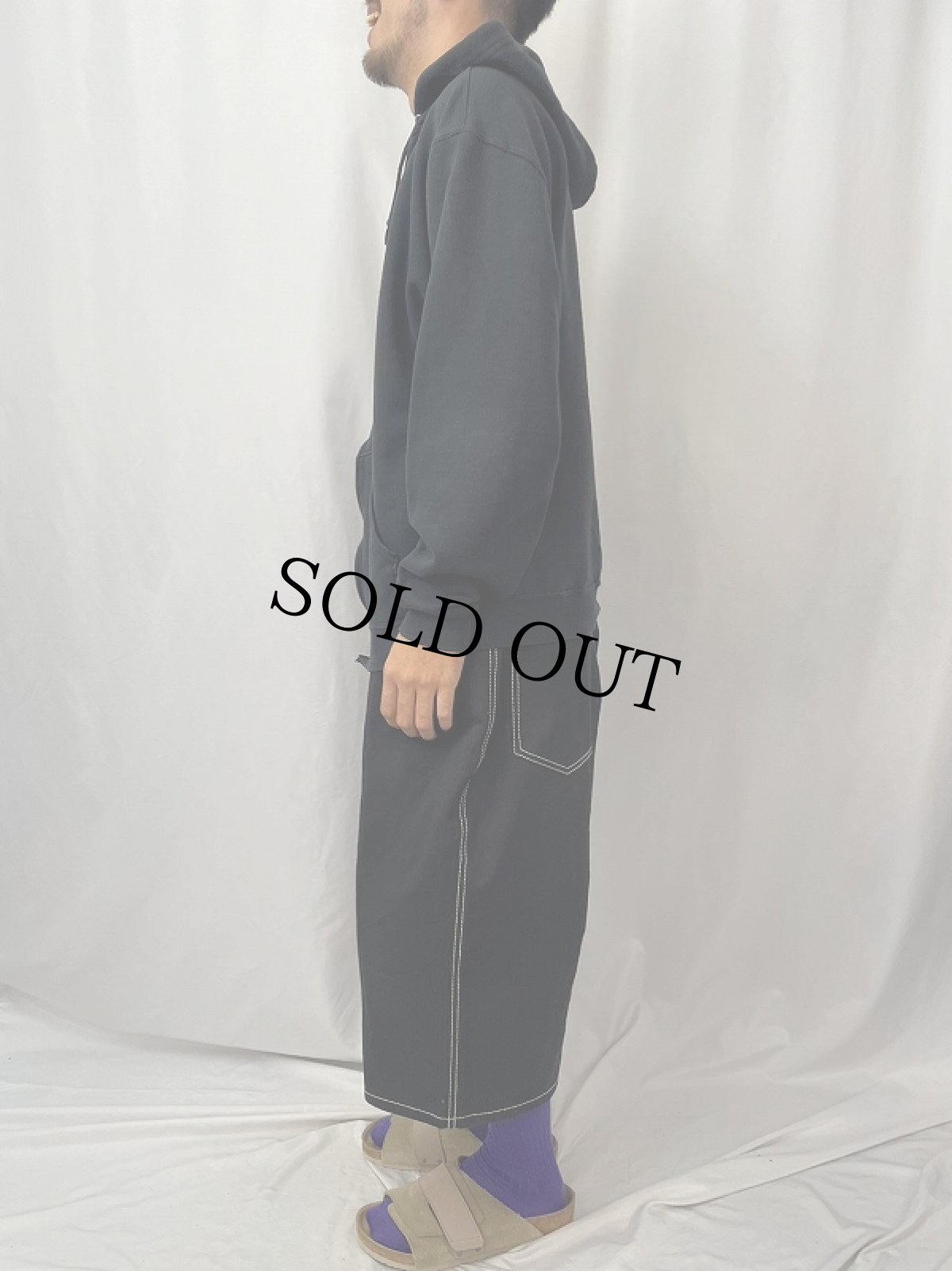 画像4: SANTA CRUZ "SPEED WHEELS" スクリーミングハンド プリントスウェットジップパーカー L (4)