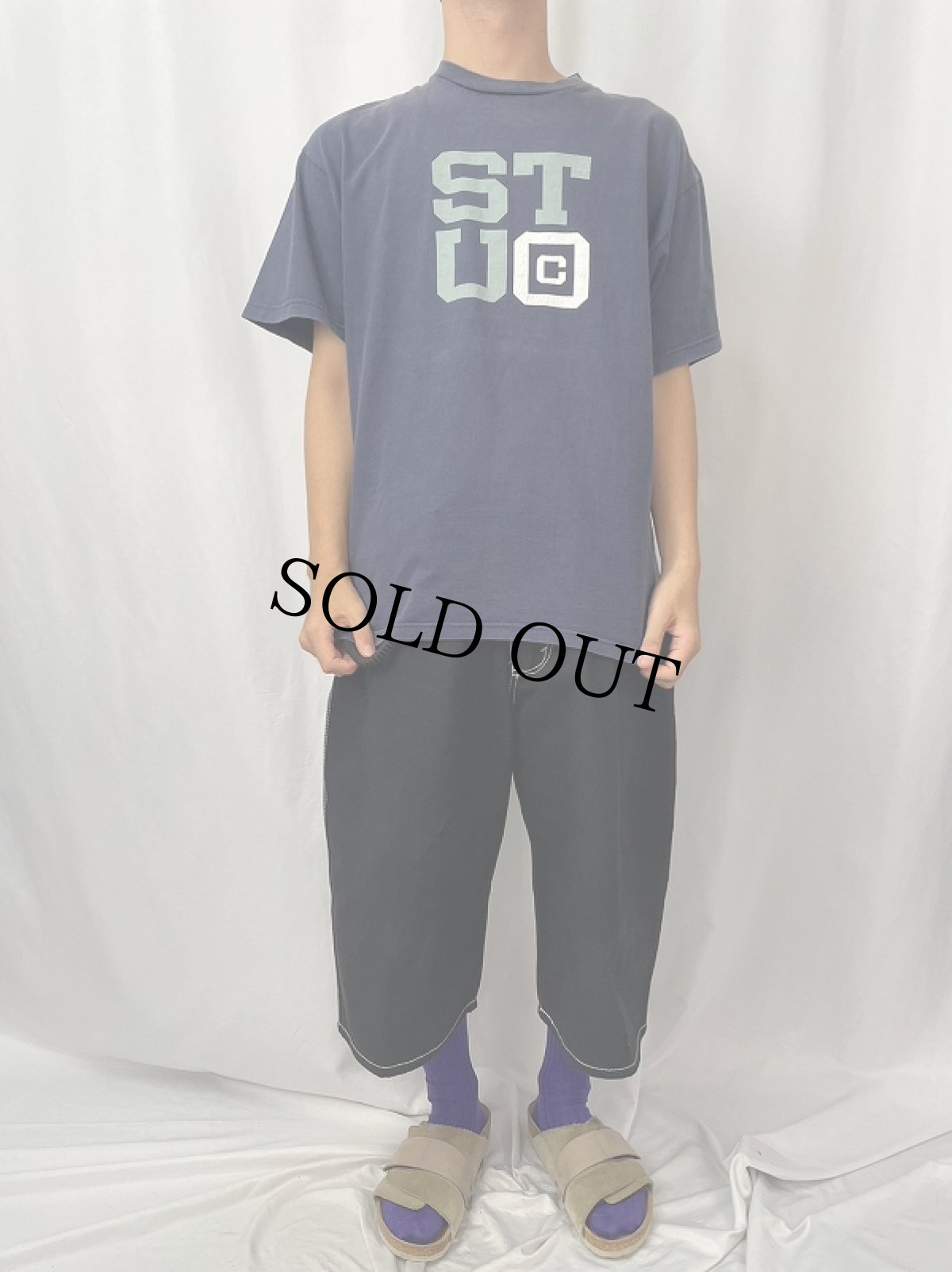 画像2: STUSSY "STU?" プリントTシャツ L (2)