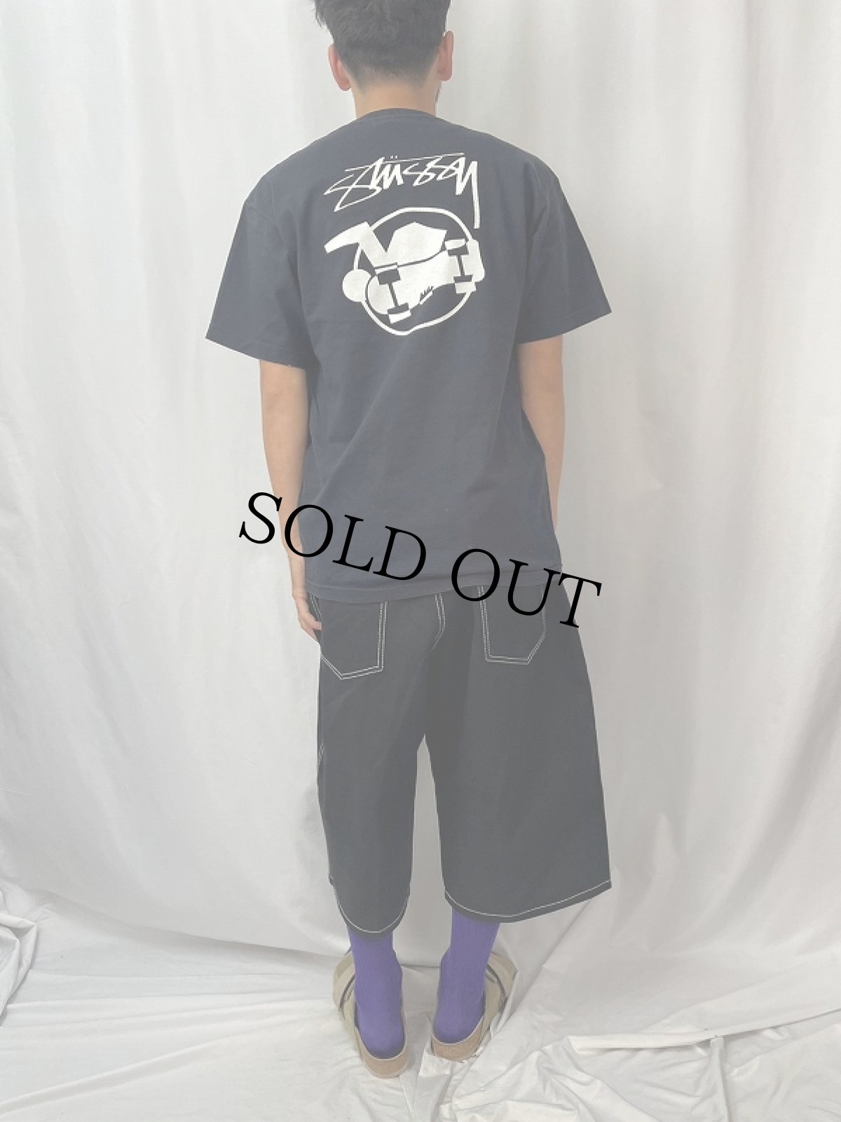 画像5: STUSSY "SKATE MAN" プリントTシャツ L (5)