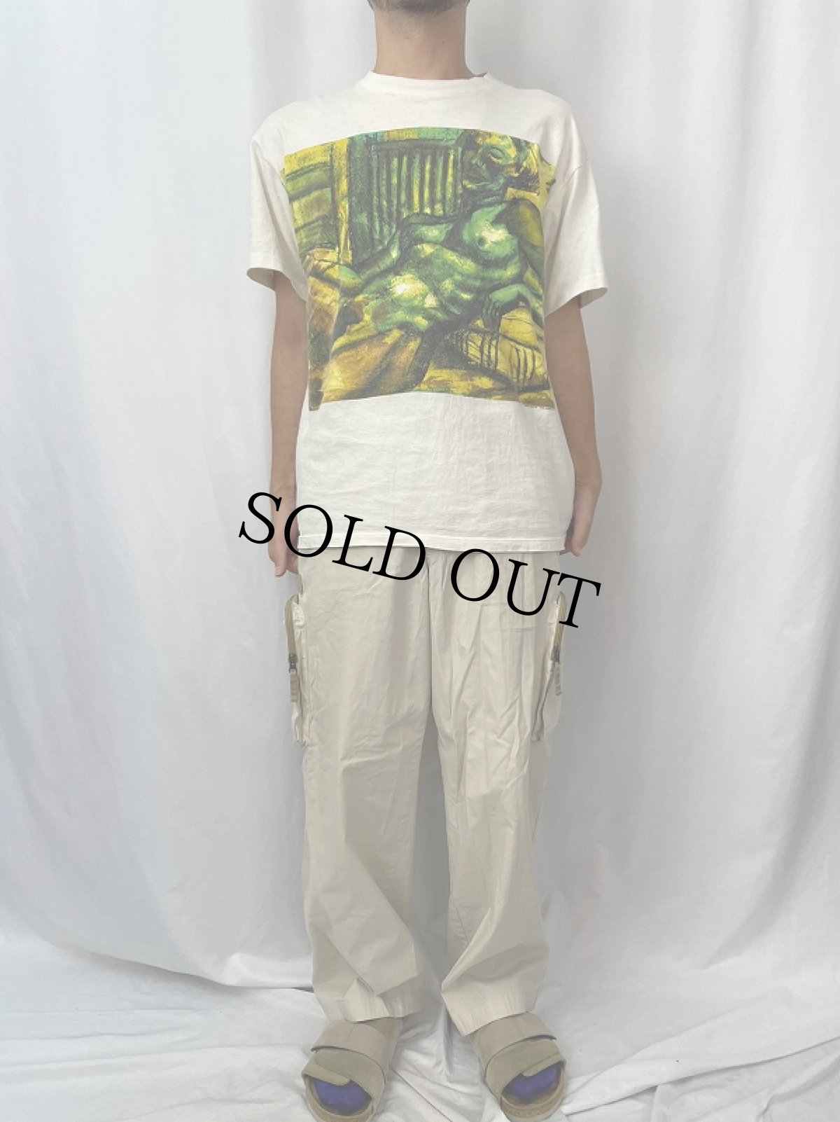 画像2: OLD NAVY デザインコットンカーゴパンツ W34-35 (2)