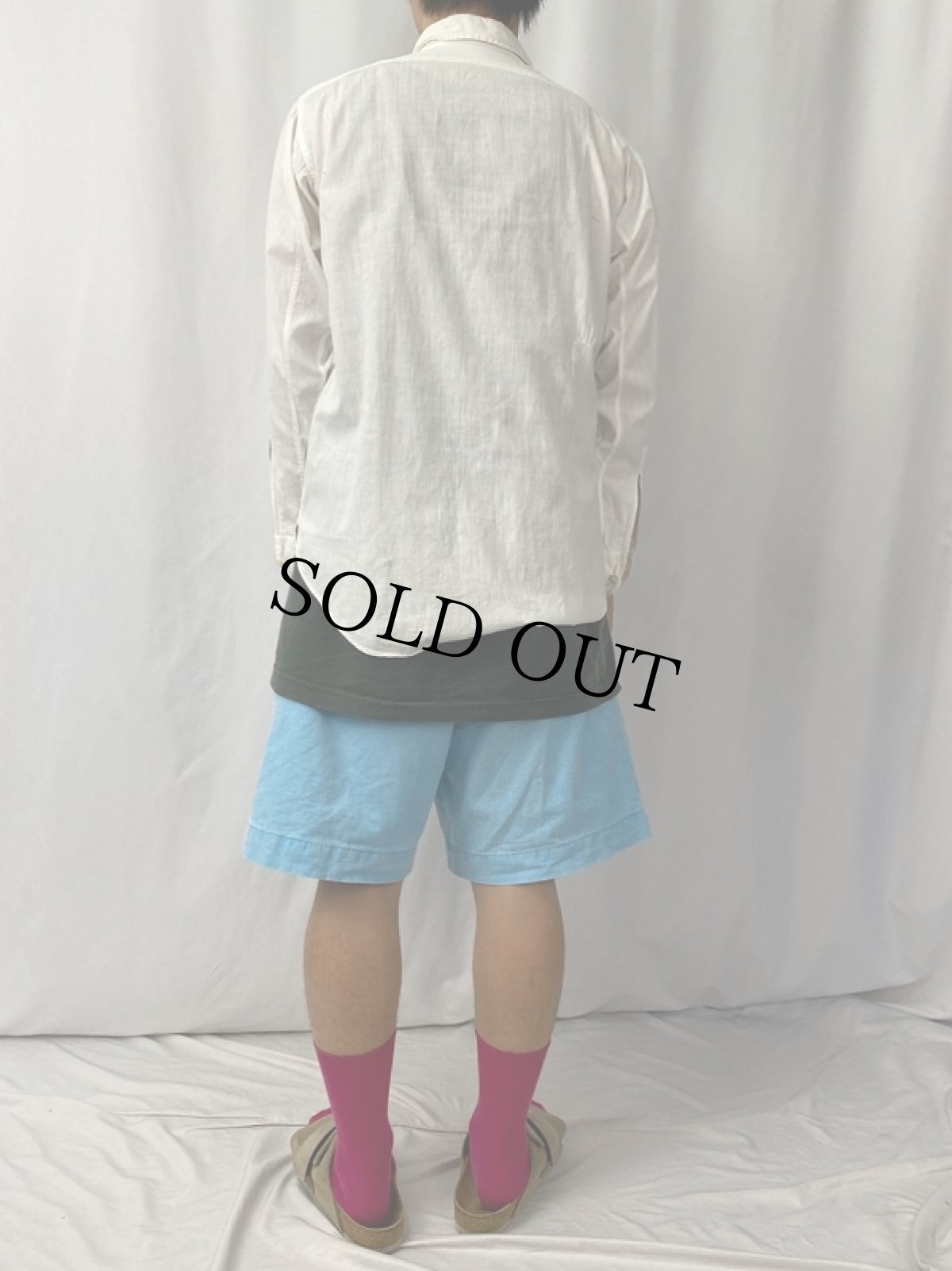 画像4: 40's GENUINE Broadcloth マチ付き コットンドレスシャツ (4)