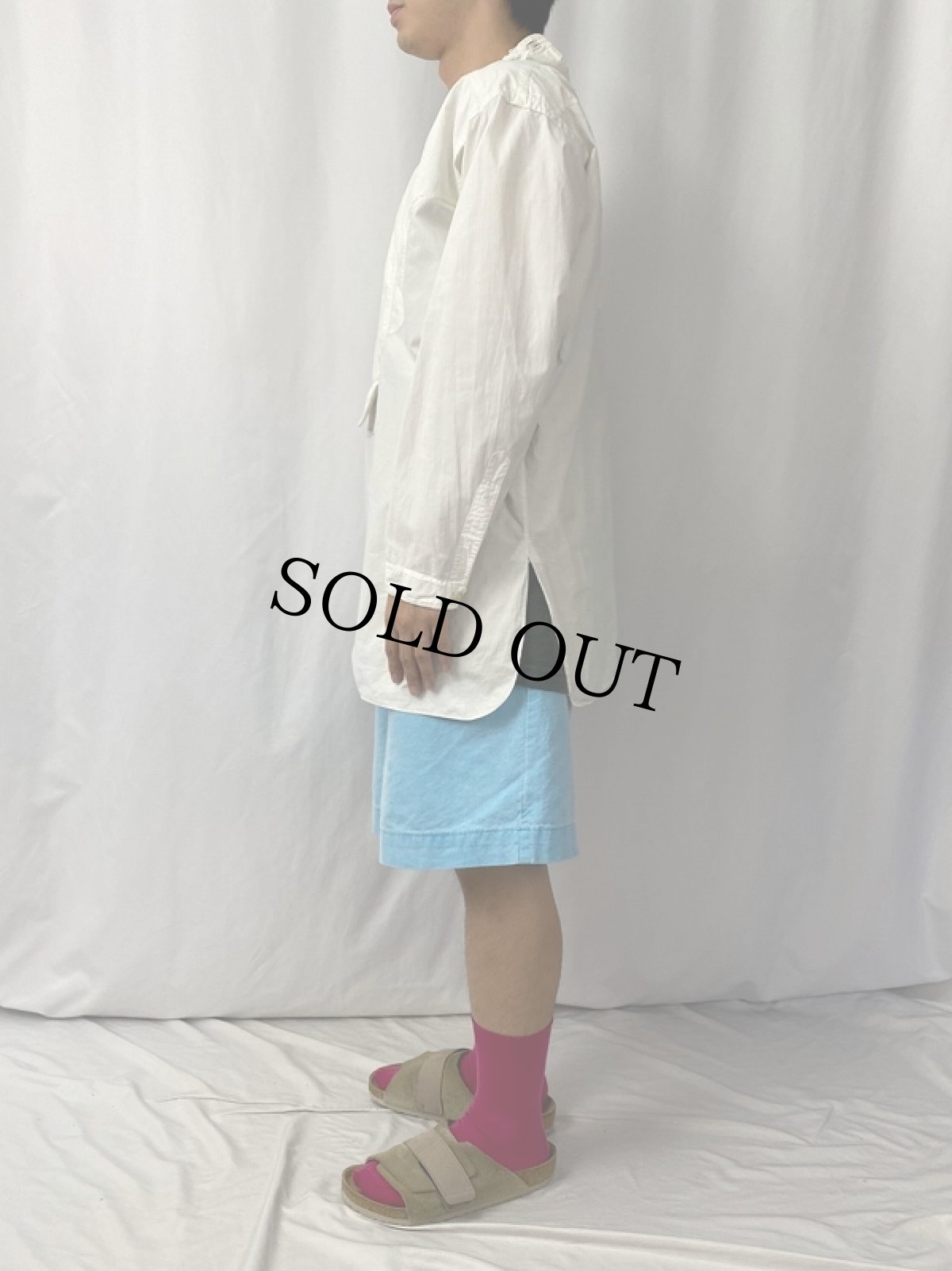 画像3: 40's Warranted New York Hills "イカ胸×デタッチャブルカラー×マチ付き" コットンドレスシャツ (3)