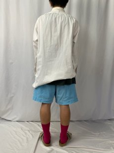 画像4: 40's "イカ胸×ダブルカフス×マチ付き×織り柄" コットンドレスシャツ (4)