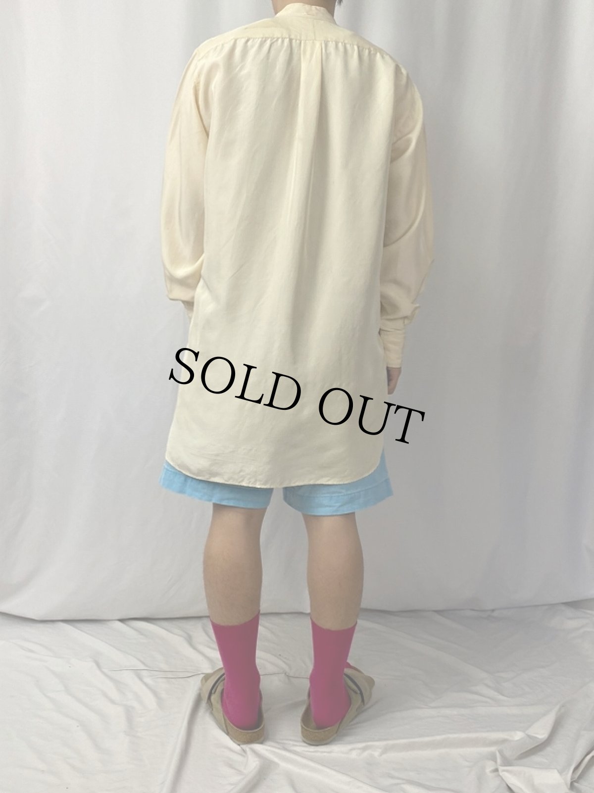 画像4: 〜40's "イカ胸×シングルカフス×デタッチャブルカラー" シルクドレスシャツ (4)