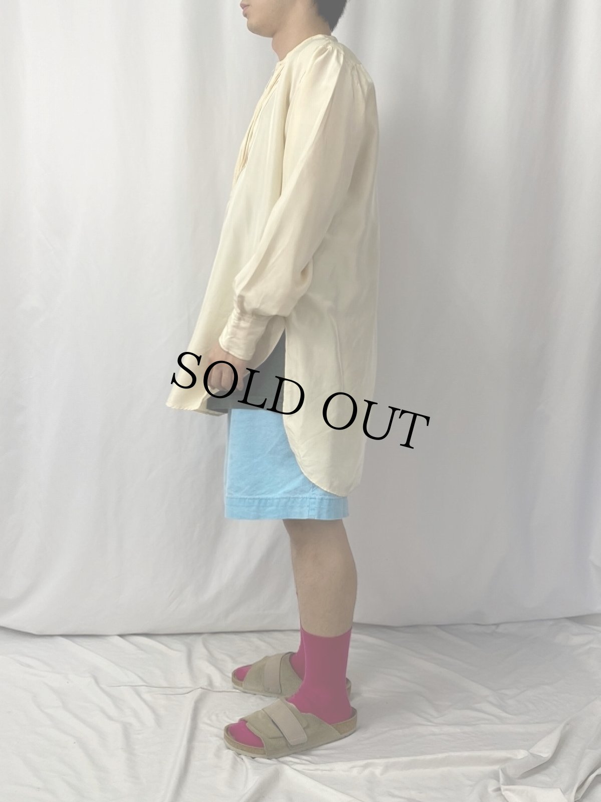 画像3: 〜40's "イカ胸×シングルカフス×デタッチャブルカラー" シルクドレスシャツ (3)