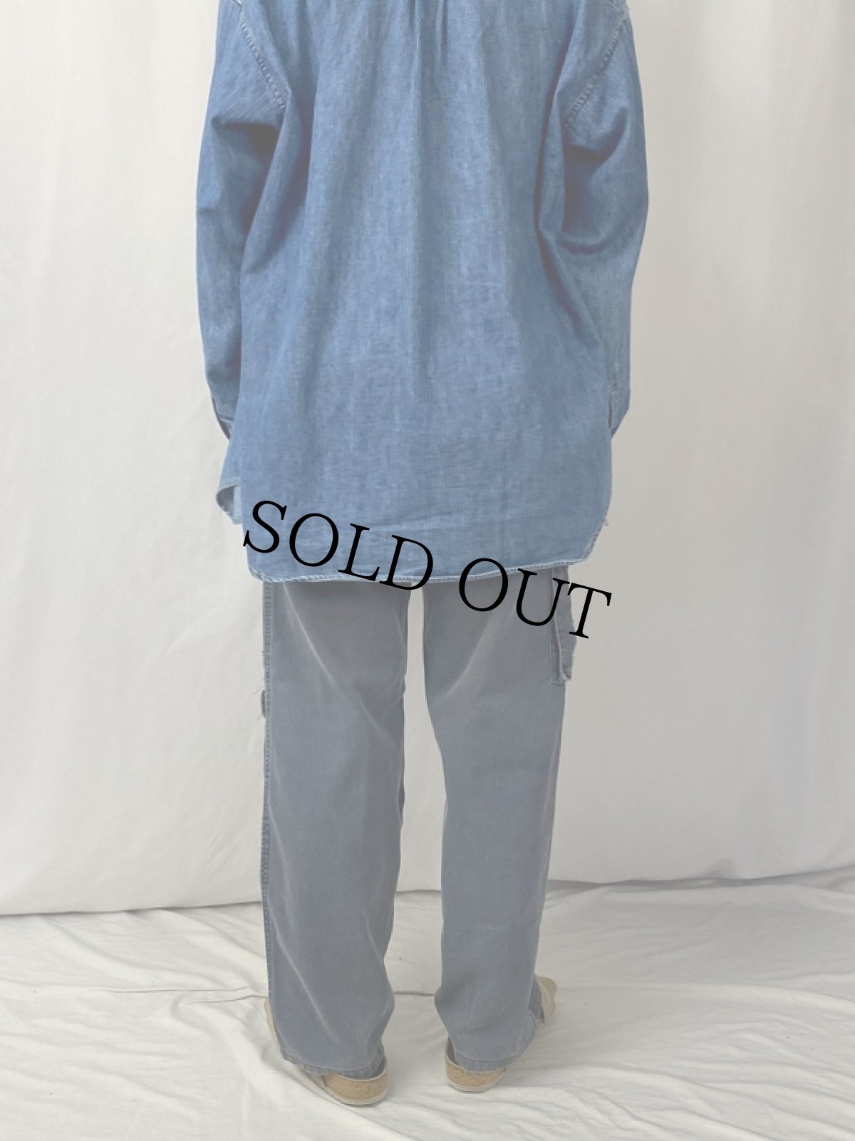 画像4: S.O.H.O. ストライプ柄 デザインコットンカーゴパンツ W32 (4)