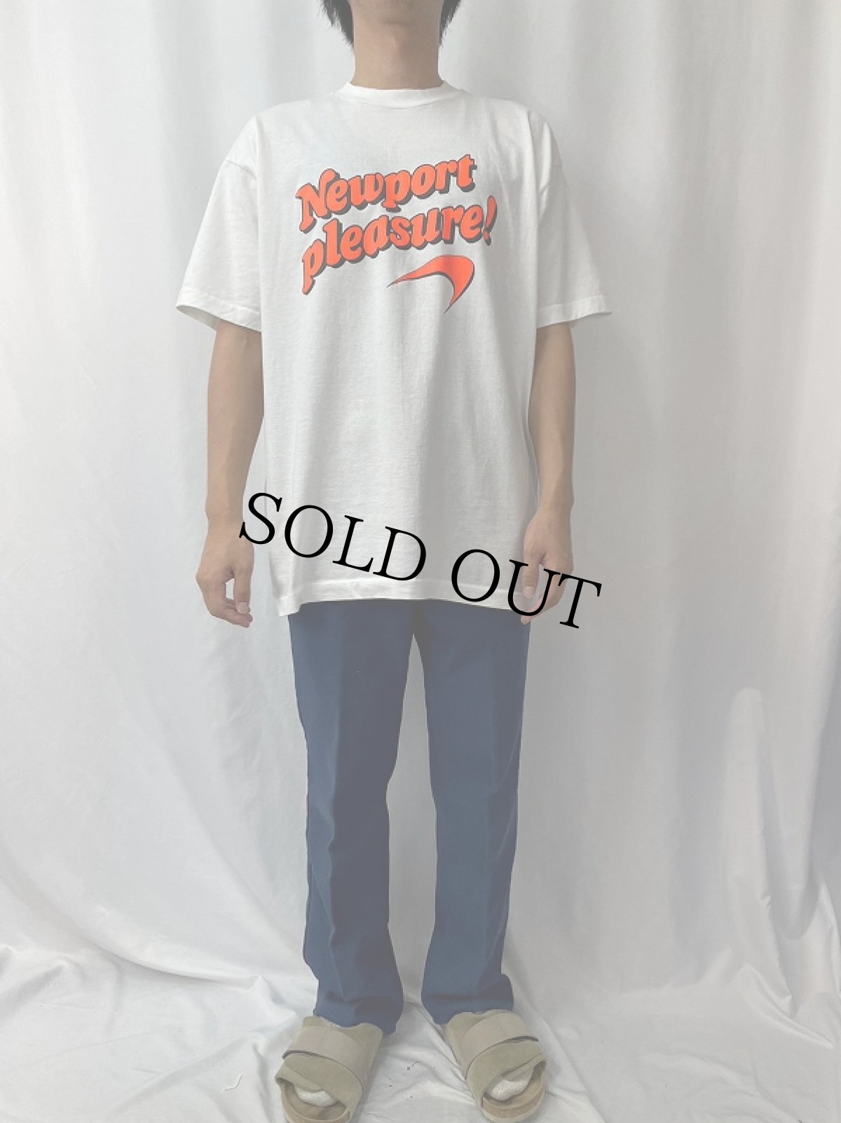 画像2: 90's USA製 "Newport pleasure!" ロゴプリントTシャツ XL (2)