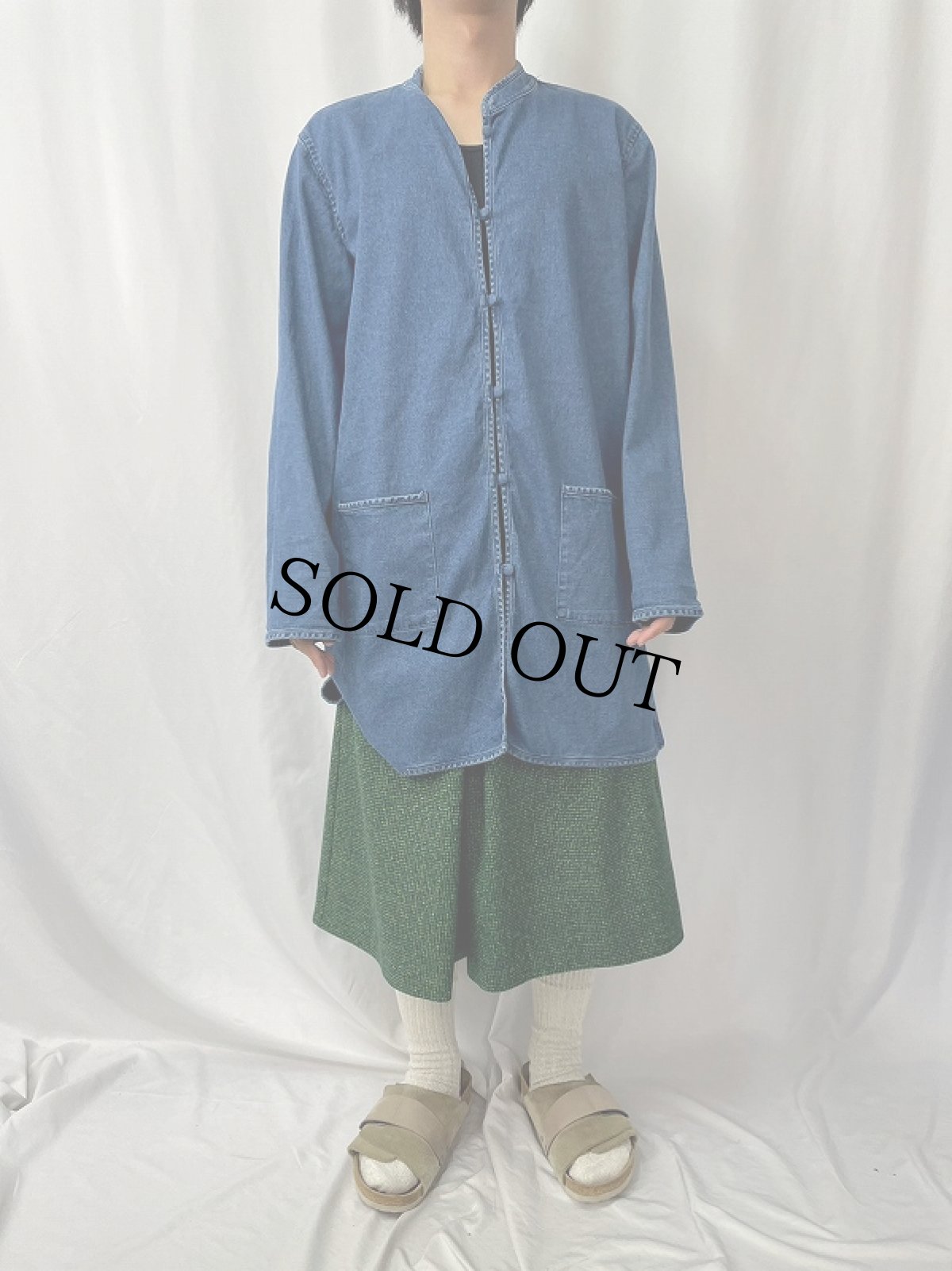 画像2: ORVIS デニムチャイナジャケット L (2)