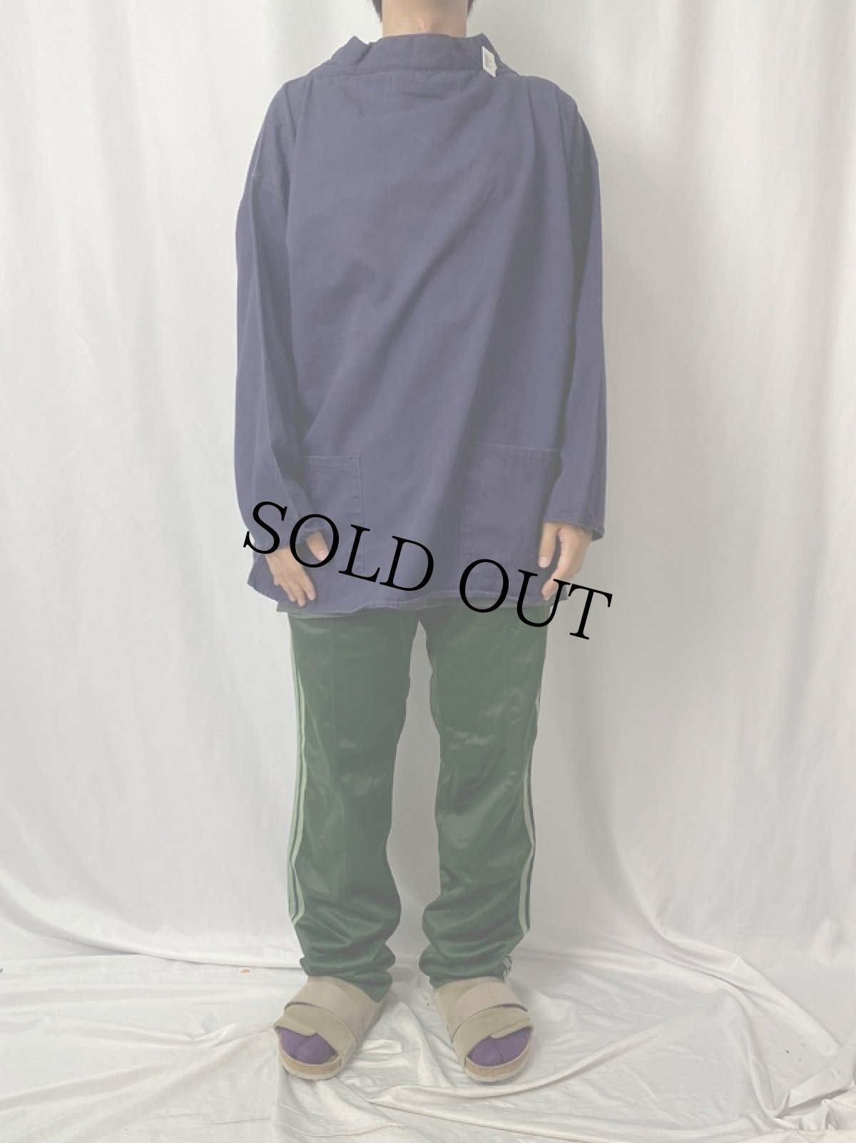 画像2: 【SALE】 80's Yarmo ENGLAND製 フィッシャーマンスモック L NAVY (2)