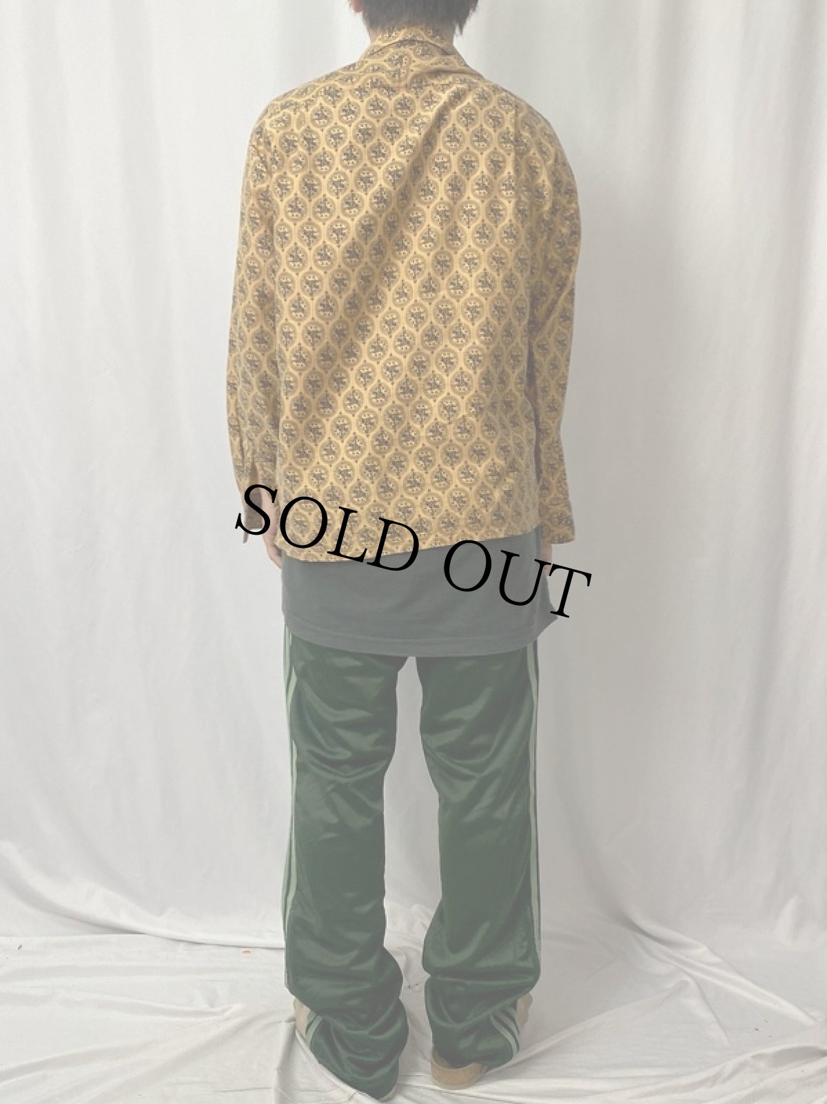 画像4: 60's PILGRIM 総柄 オープンカラーコットンシャツ M (4)