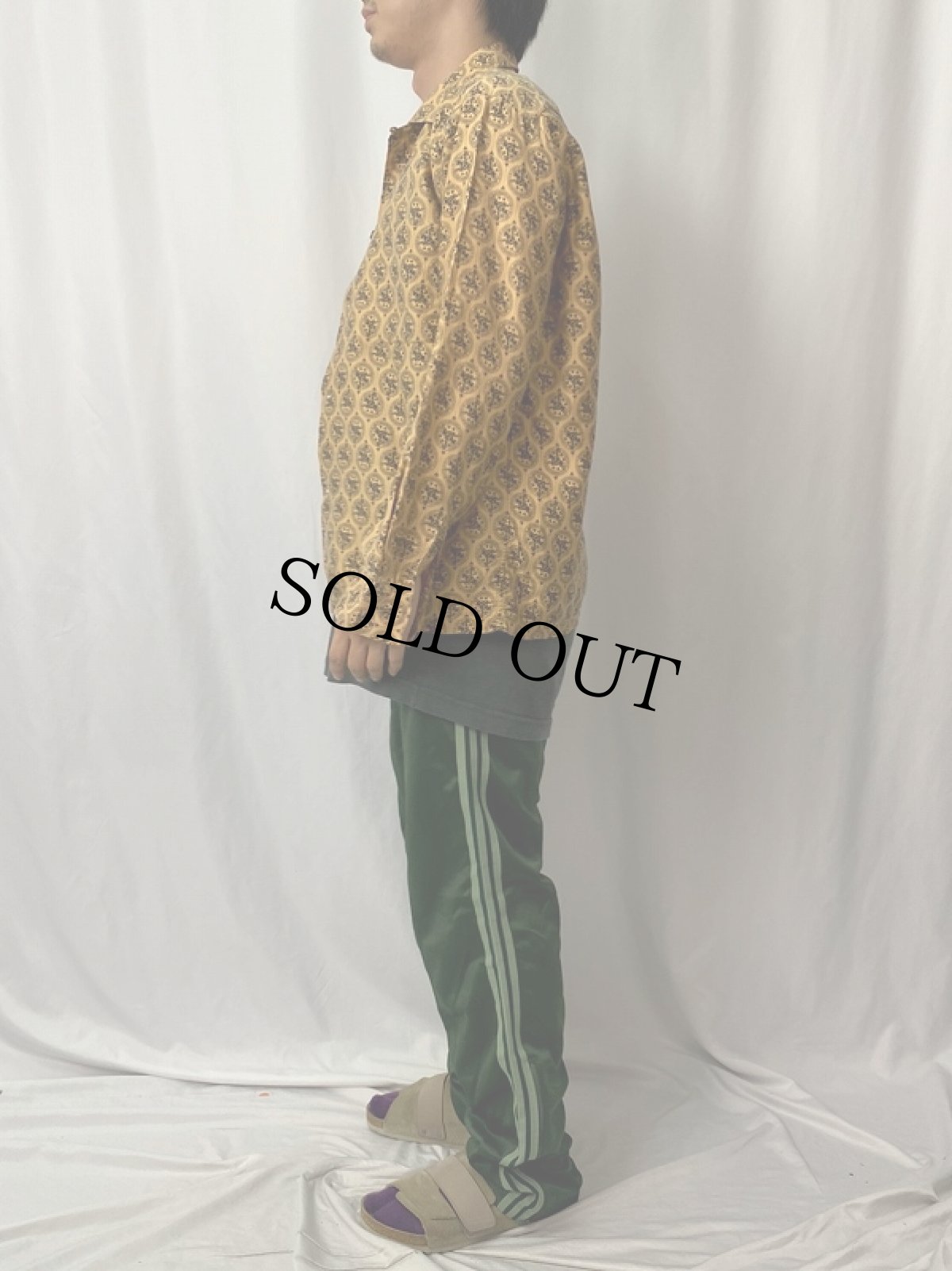 画像3: 60's PILGRIM 総柄 オープンカラーコットンシャツ M (3)