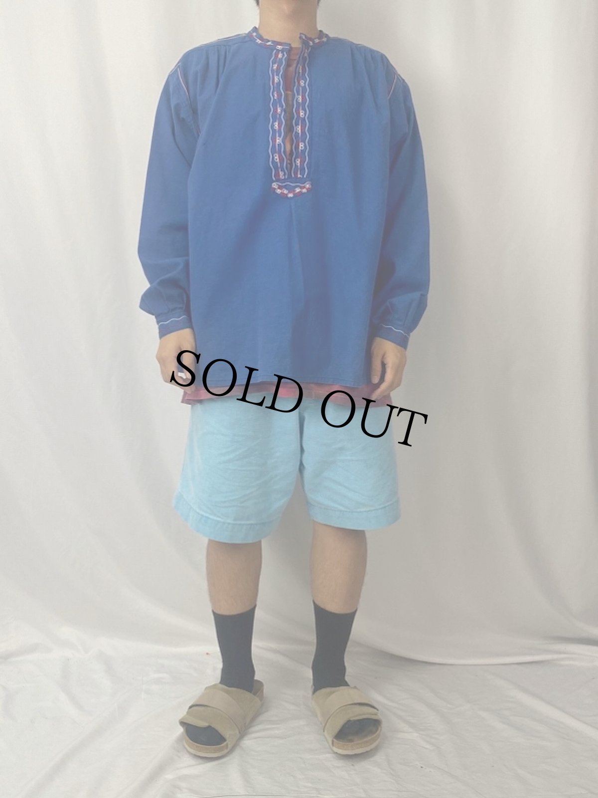 画像2: 60’s〜 Lutteurs TopDress 刺繍デザイン スキッパーシャツ SIZE48 (2)