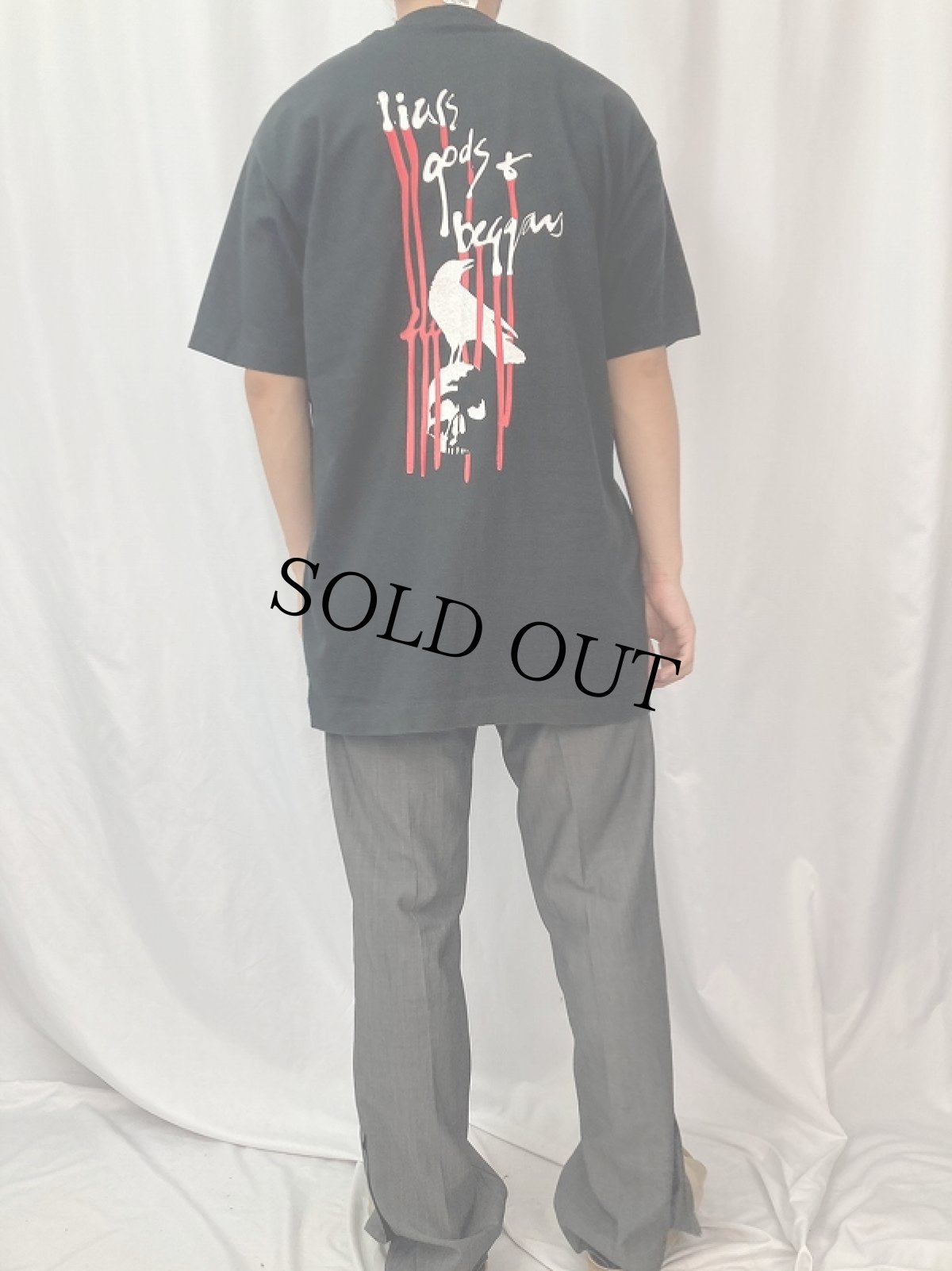 画像4: 90's USA製 "WORK ROCK" イラストプリントTシャツ L (4)