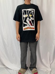 画像2: 90's USA製 "WORK ROCK" イラストプリントTシャツ L (2)