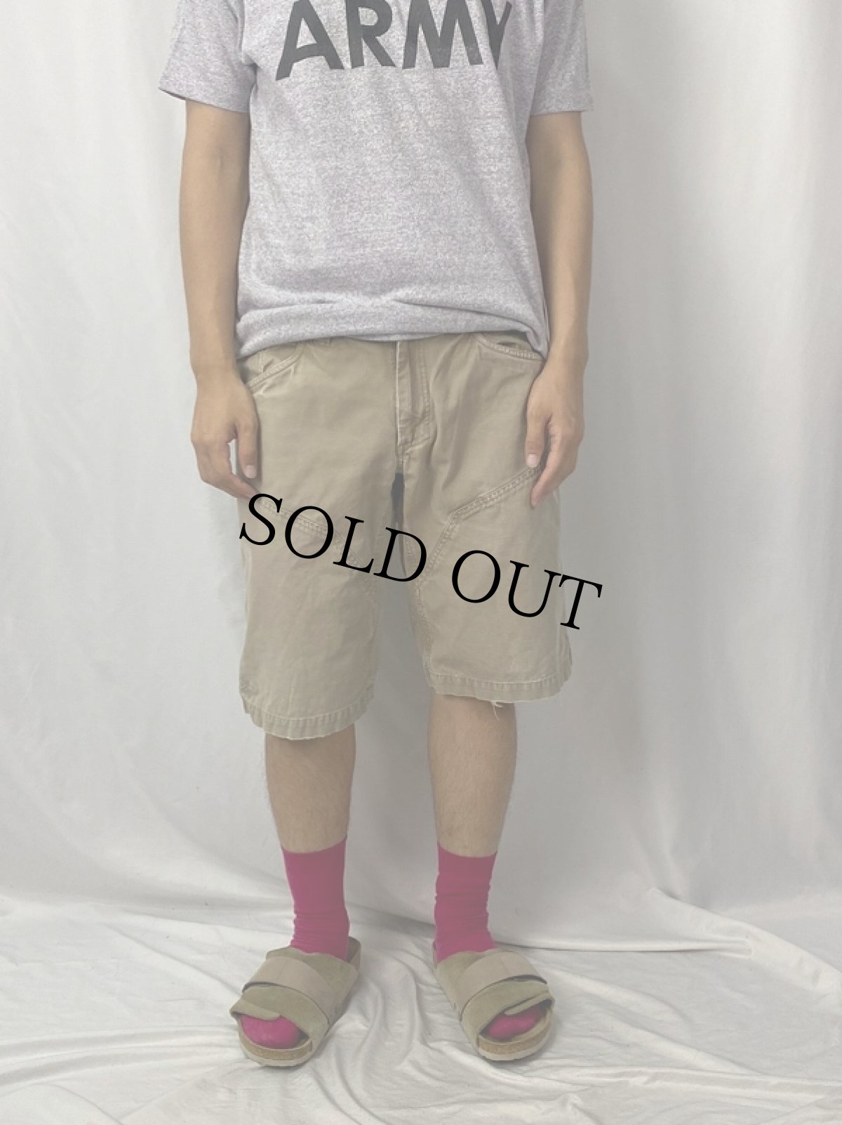 画像2: ARC'TERYX ロゴ刺繍 コットンショーツ W33 (2)