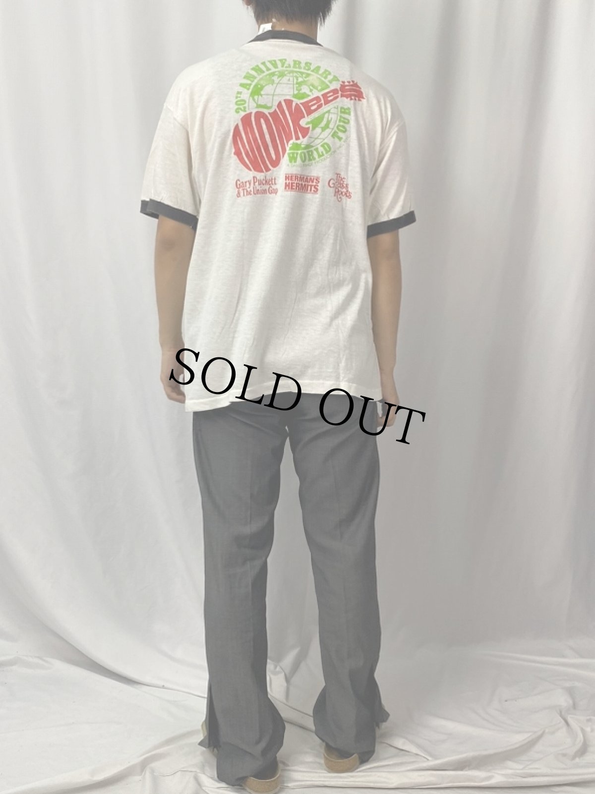 画像4: 80's MONKEES USA製 ロックバンドツアー リンガーTシャツ XL (4)