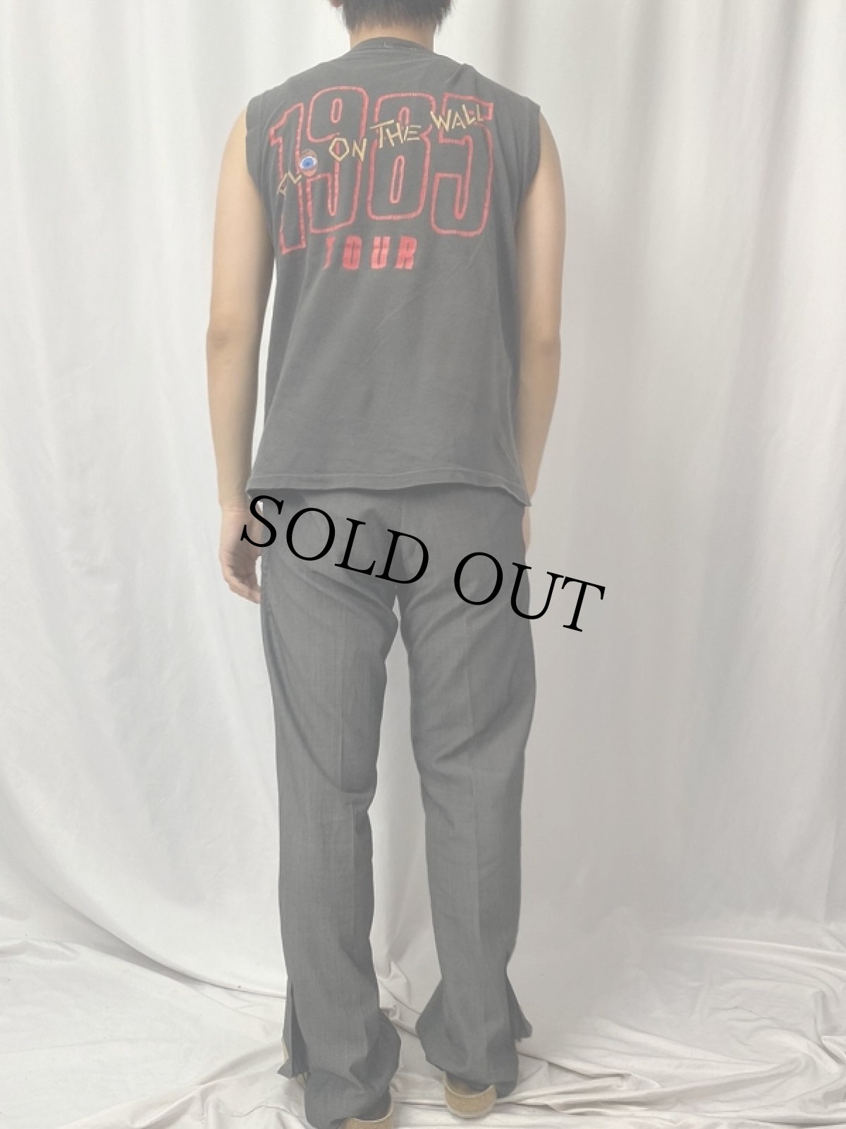 画像4: 80's AC/DC "FLY ON THE WALL" ロックバンドツアー ノースリーブTシャツ L (4)