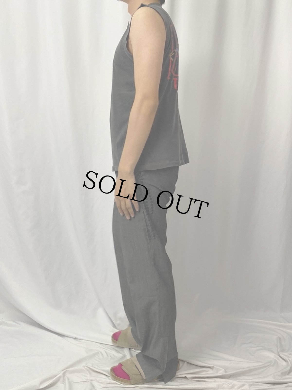 画像3: 80's AC/DC "FLY ON THE WALL" ロックバンドツアー ノースリーブTシャツ L (3)