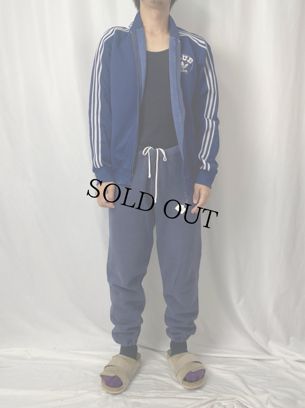 画像2: 70's adidas "CLUB adidas" フロッキープリント トラックジャケット NAVY (2)