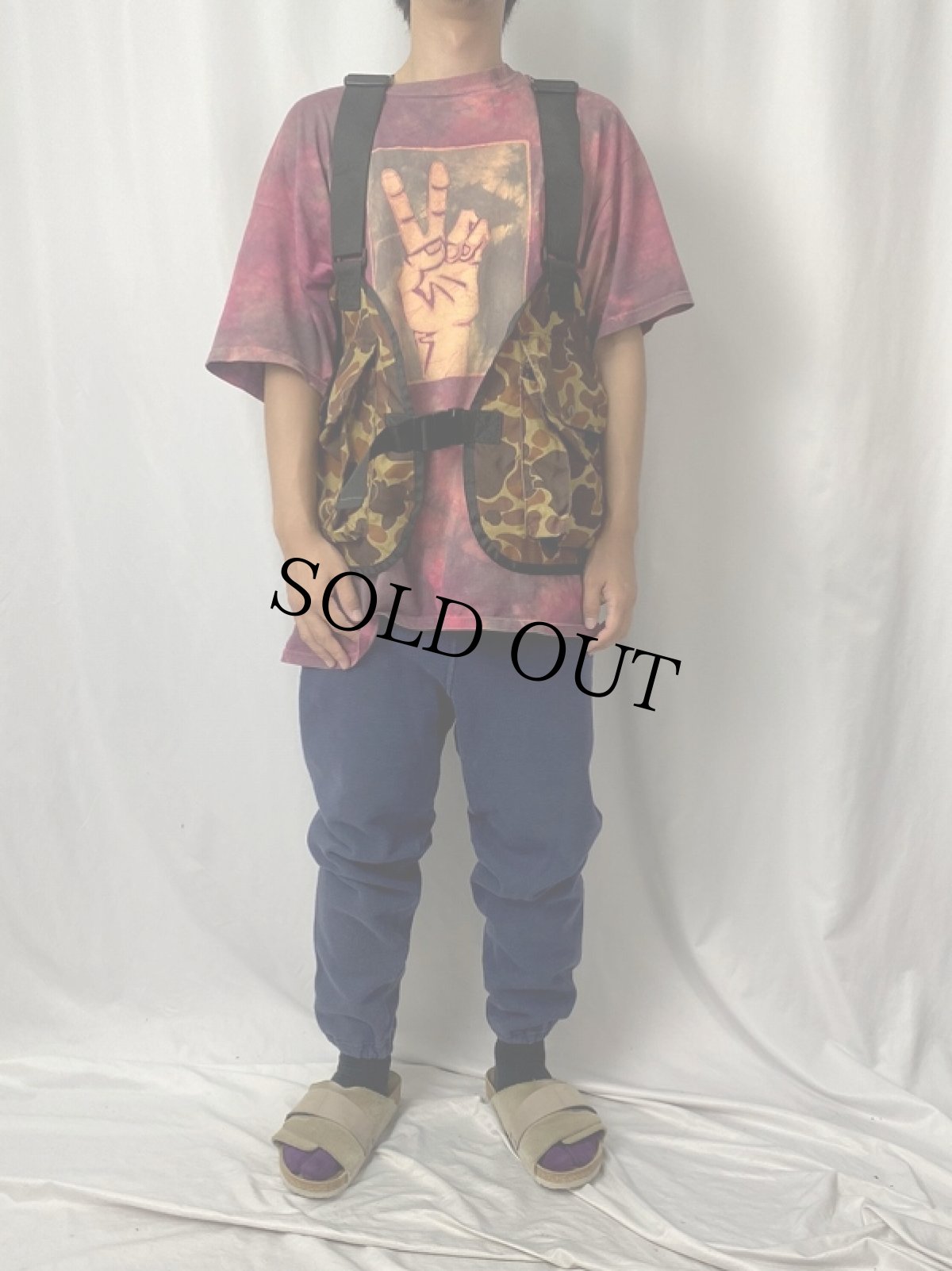 画像2: Cabela's ダックハンターカモ柄 ナイロンハンティングベスト M (2)