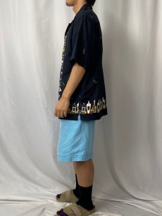画像3: 80〜90's Da Vinci カクテル柄 オープンカラーポリエステルシャツ XL (3)
