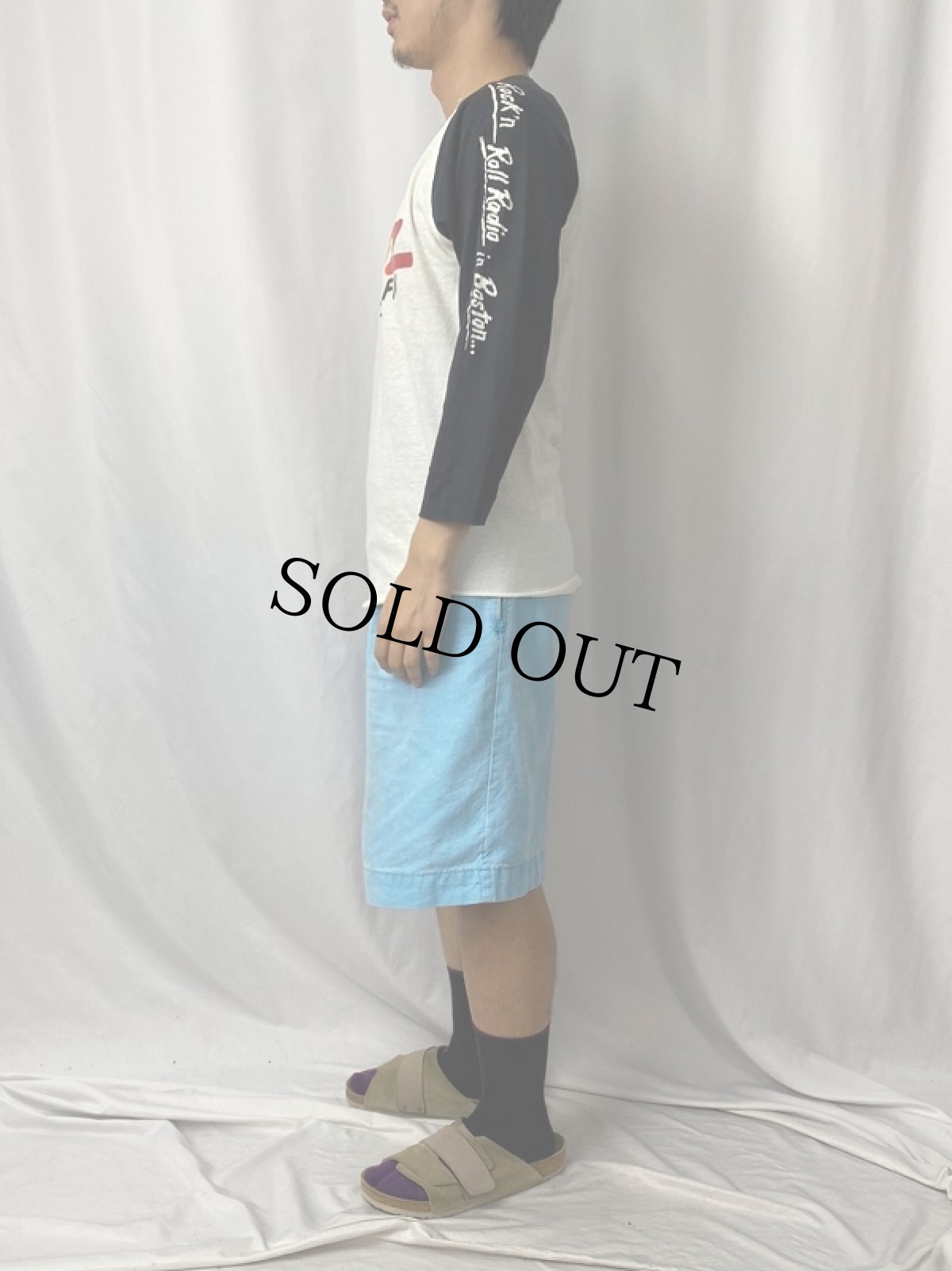 画像3: 80's WCOZ USA製 "Rock'n Roll Radio in Boston..." ラジオ局プリントラグランTシャツ L (3)