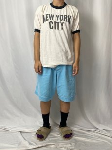 画像2: 90's〜 USA製 "NEW YORK CITY" プリントリンガーTシャツ L (2)