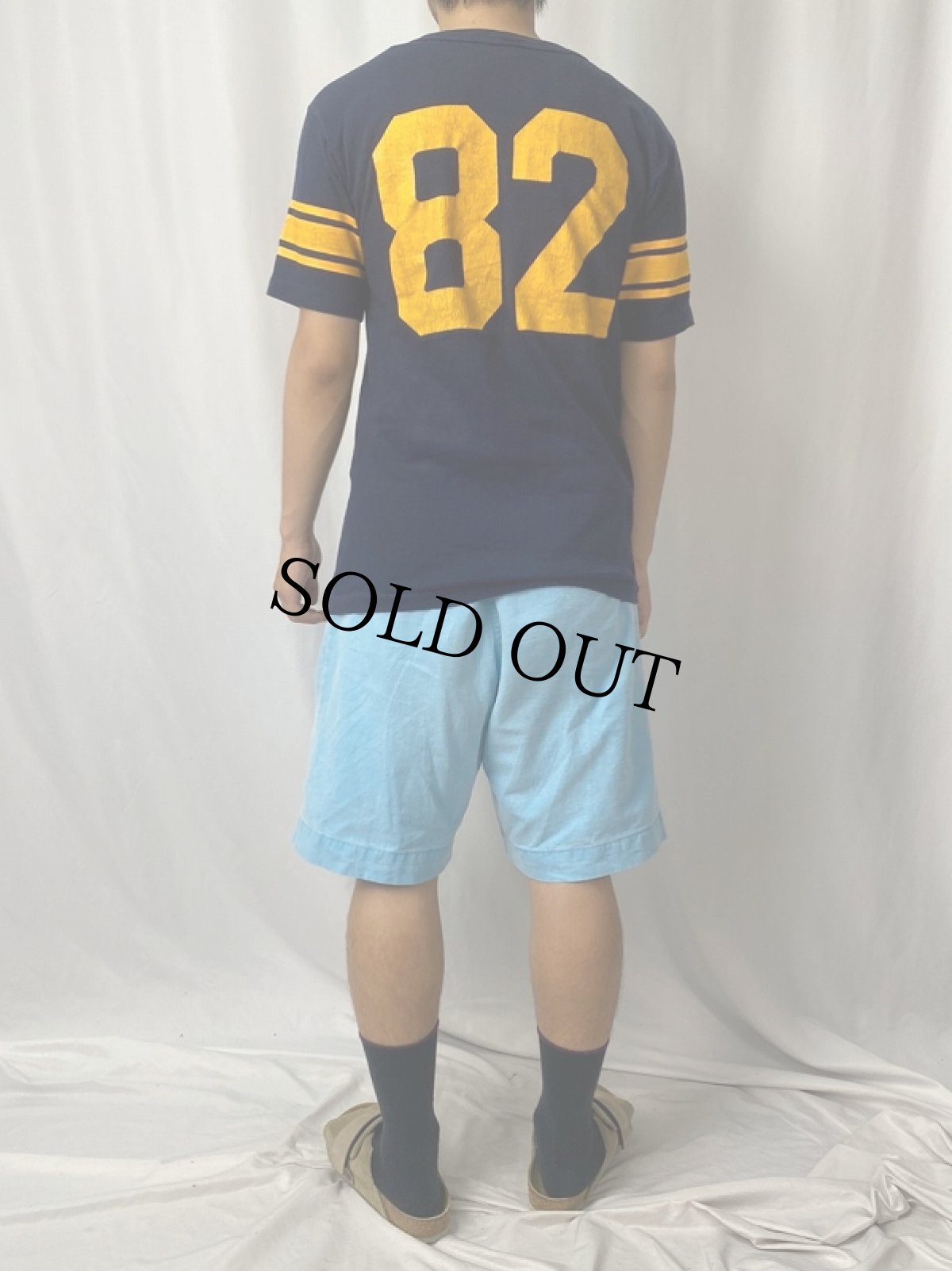 画像4: 80's Champion トリコタグ USA製 "NOTRE DAME 82" ラバープリントTシャツ NAVY L (4)