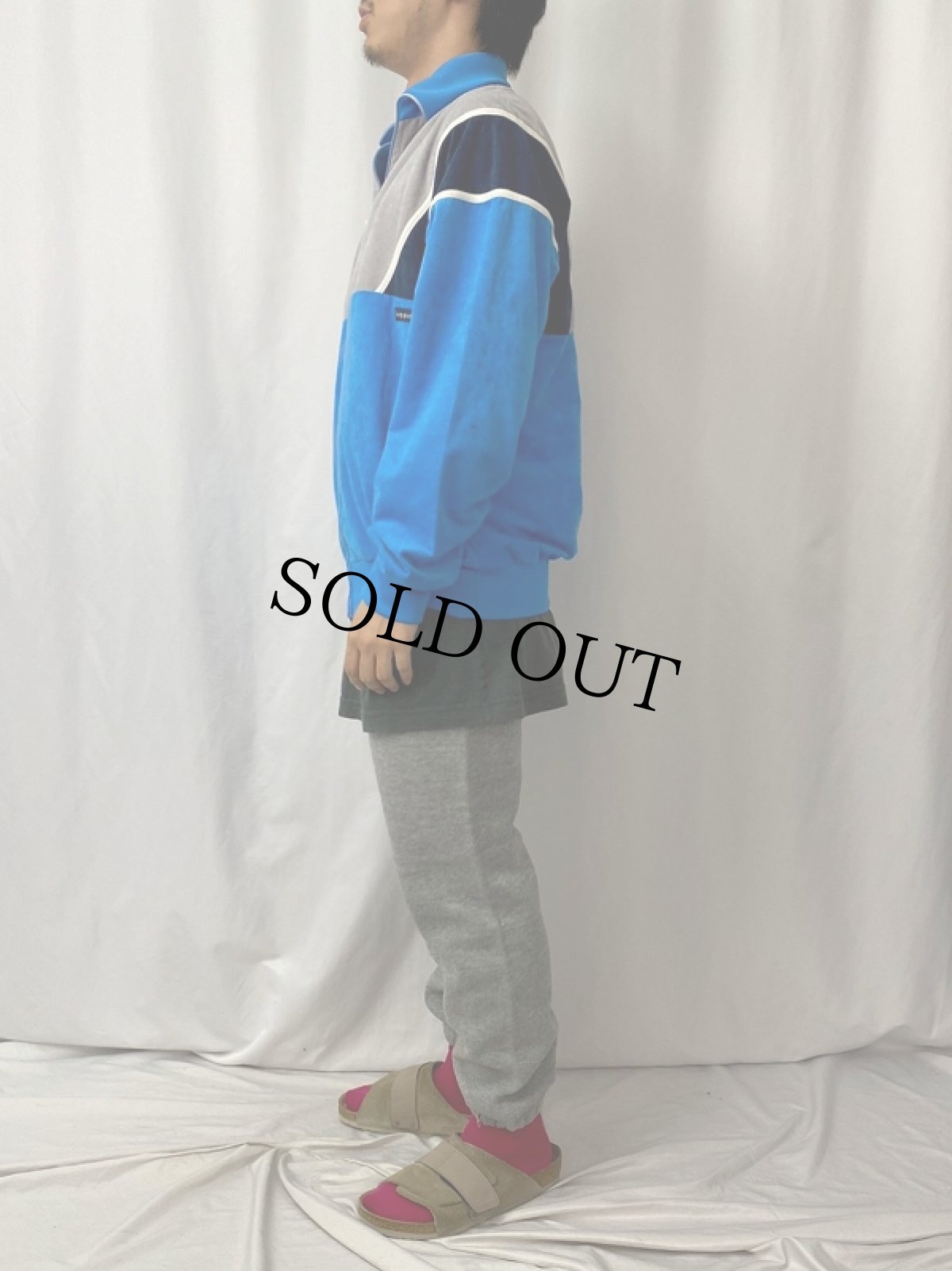 画像3: 70〜80's Le coq sportif 切り替えデザイン ベロアジップジャージ (3)