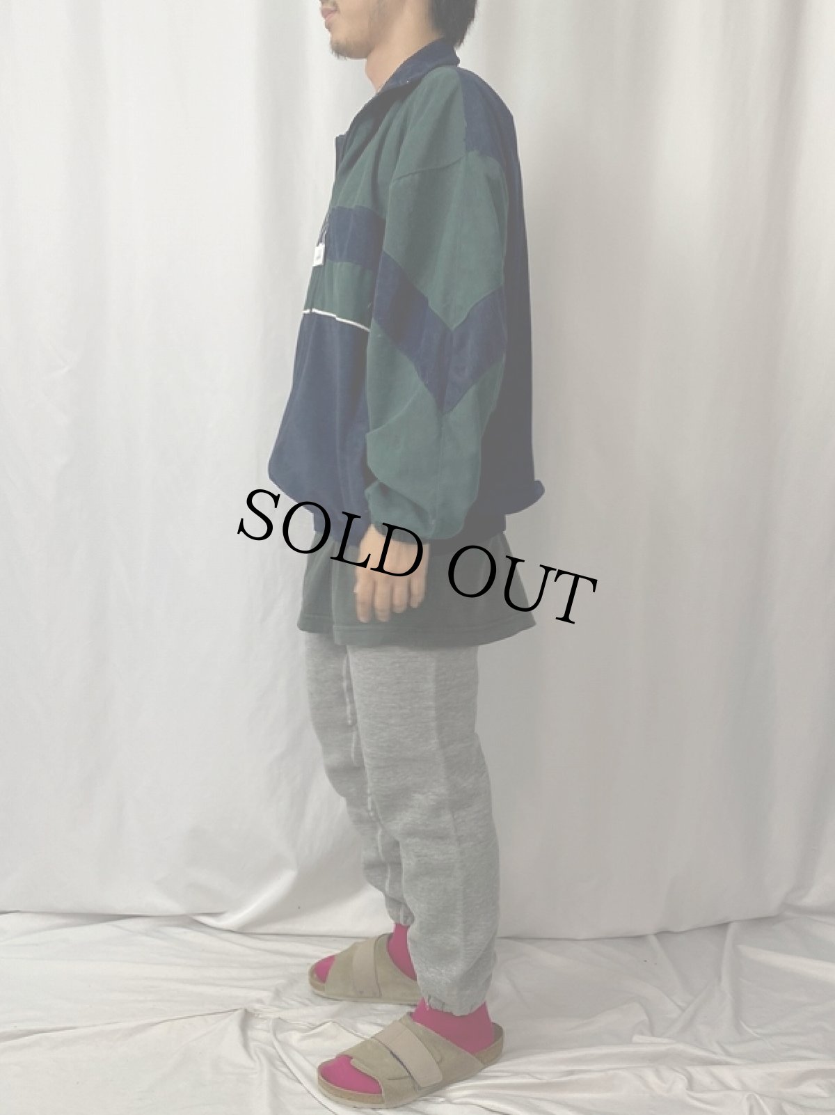 画像3: 70〜80's 切り替えデザイン ベロアジップジャージ SIZE5 (3)