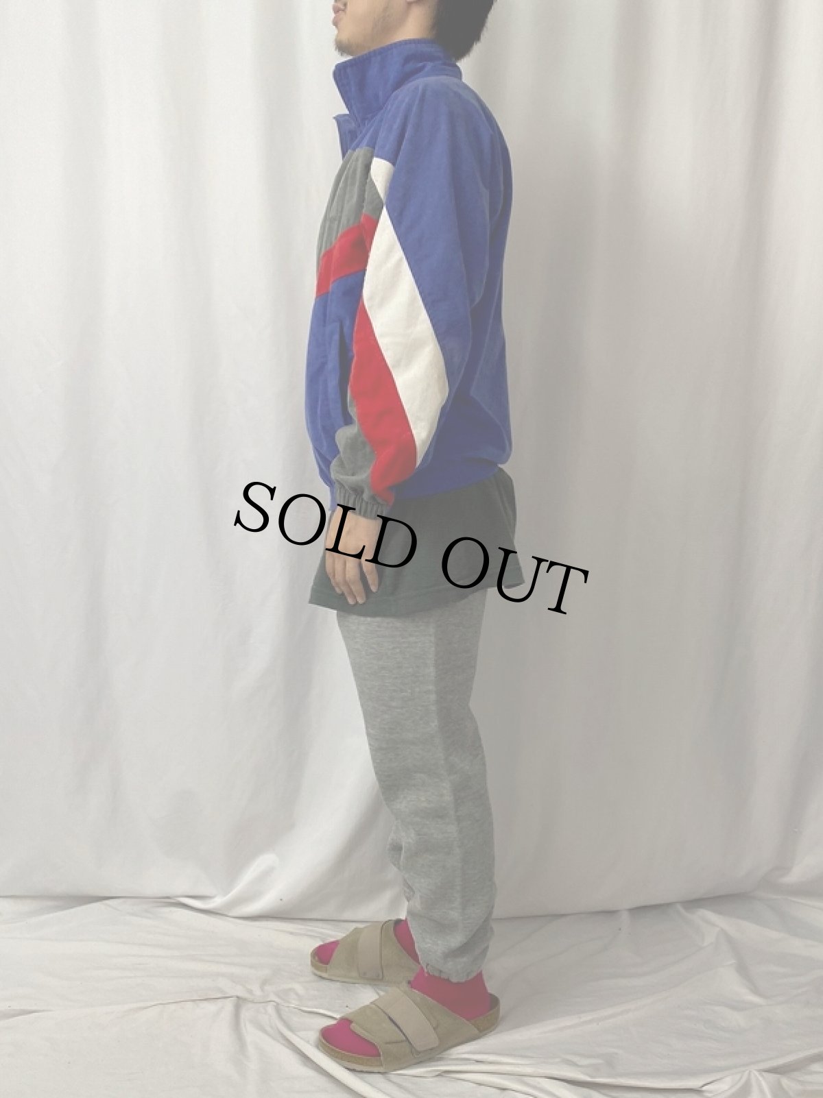 画像3: 70〜80's DECATHLON 切り替えデザイン ベロアジップジャージ M (3)