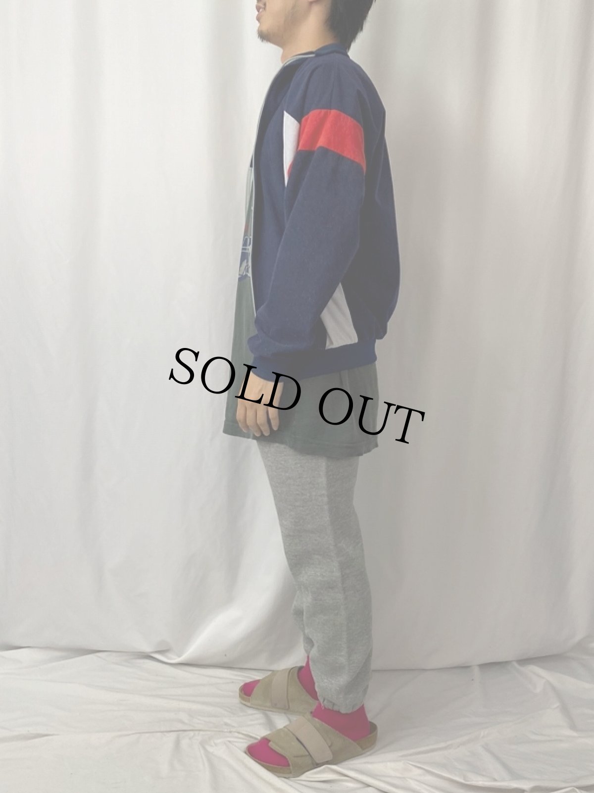 画像3: 70〜80's 切り替えデザイン ベロアジップジャージ (3)