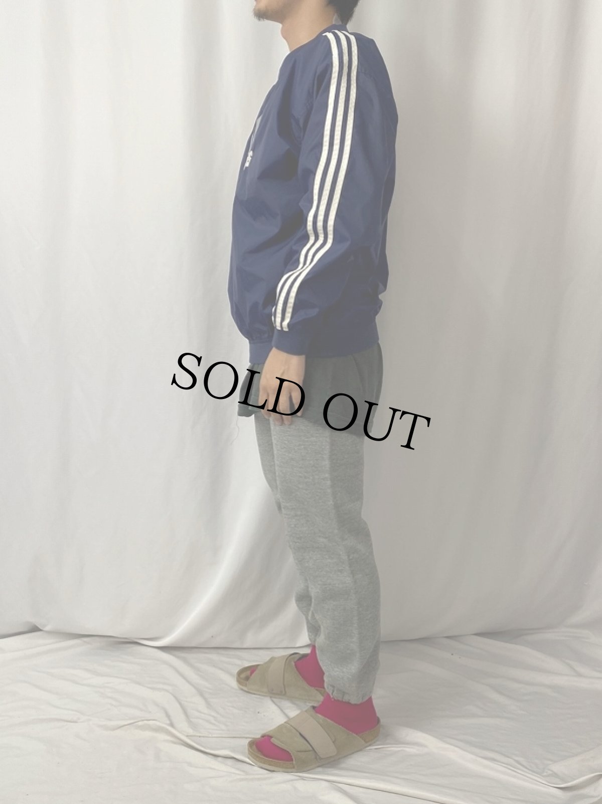 画像3: 2000's adidas ロゴ刺繍 ナイロンプルオーバー XL (3)