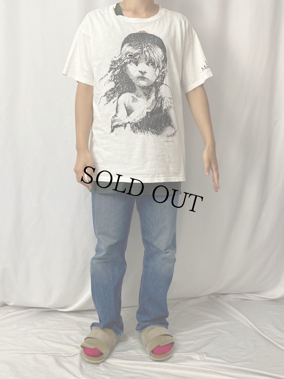 画像2: 90's USA製 Les Miserables ミュージカルプリントTシャツ L (2)