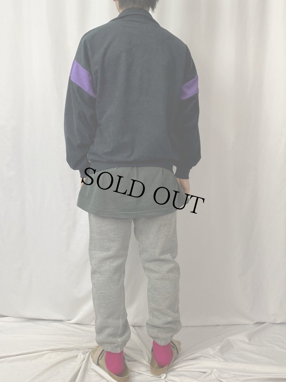 画像4: 70〜80's 切り替えデザイン ベロアジップジャージ (4)