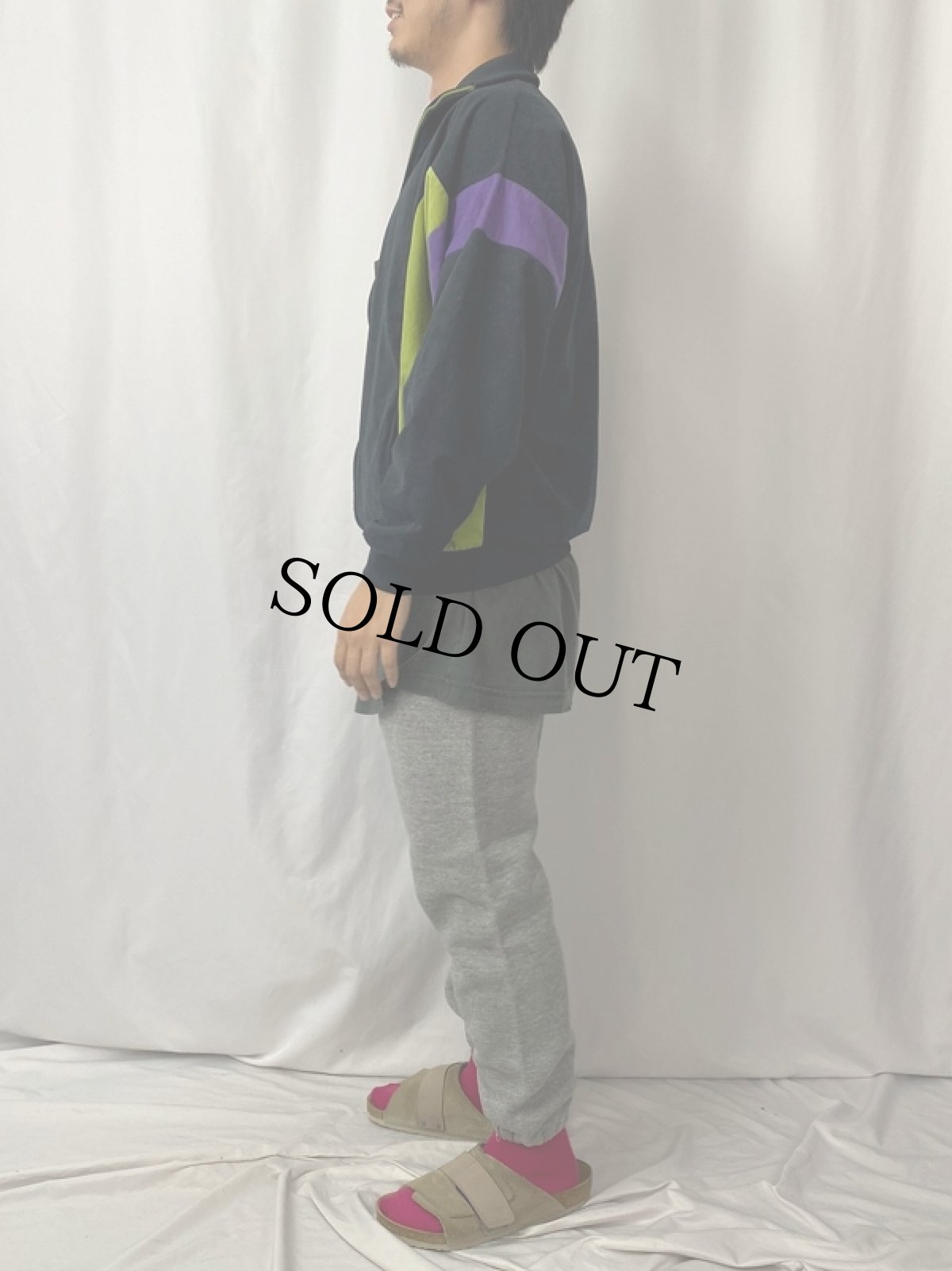 画像3: 70〜80's 切り替えデザイン ベロアジップジャージ (3)