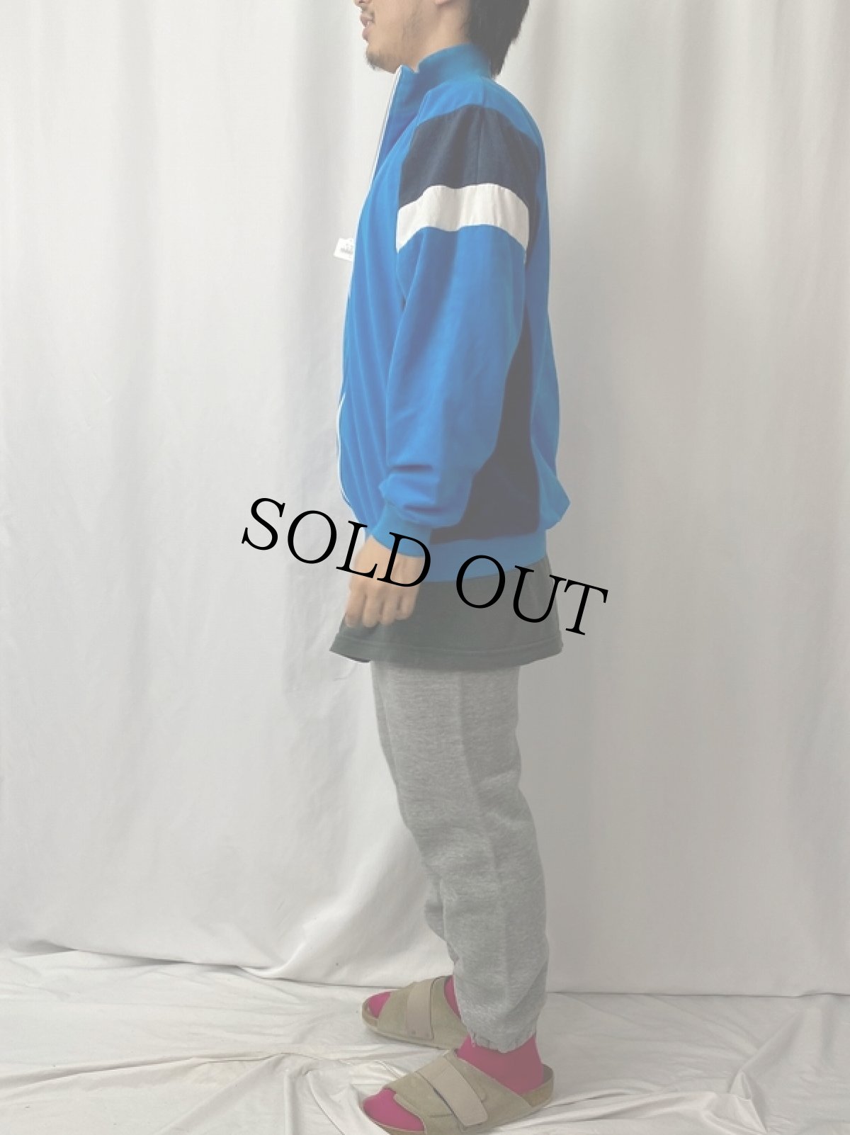 画像3: 70〜80's 切り替えデザイン ベロアジップジャージ (3)