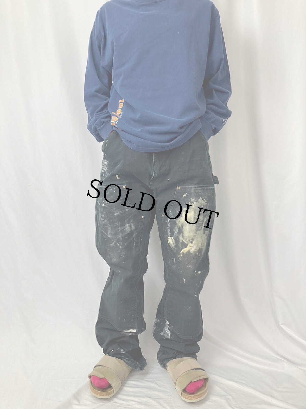 画像2: 90's Carhartt USA製 ダブルニー ダックペインターパンツ W34 (2)