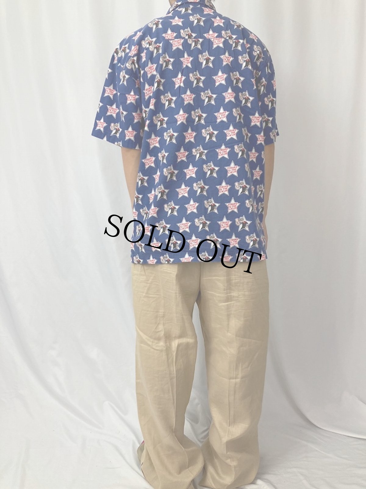 画像4: POPEYE キャラクター総柄 コットンシャツ M (4)