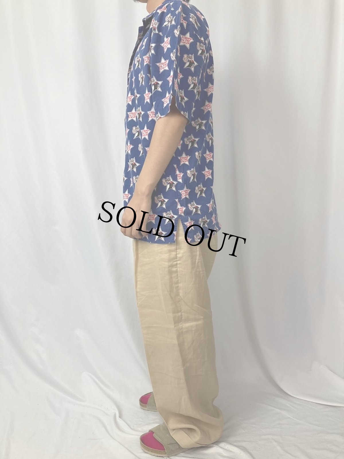 画像3: POPEYE キャラクター総柄 コットンシャツ M (3)