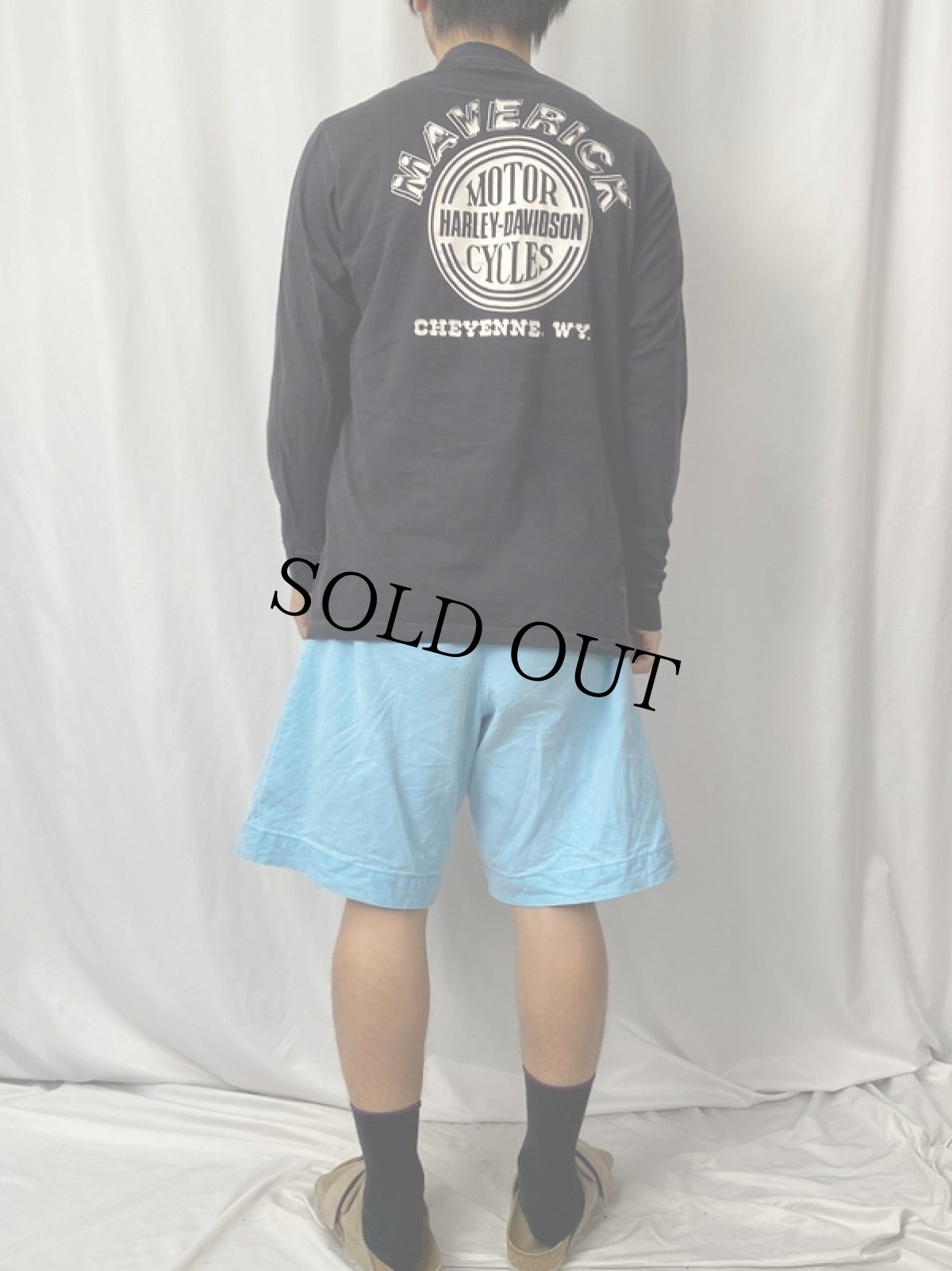 画像4: 90's HARLEY-DAVIDSON USA製 ロゴプリントロンT L (4)