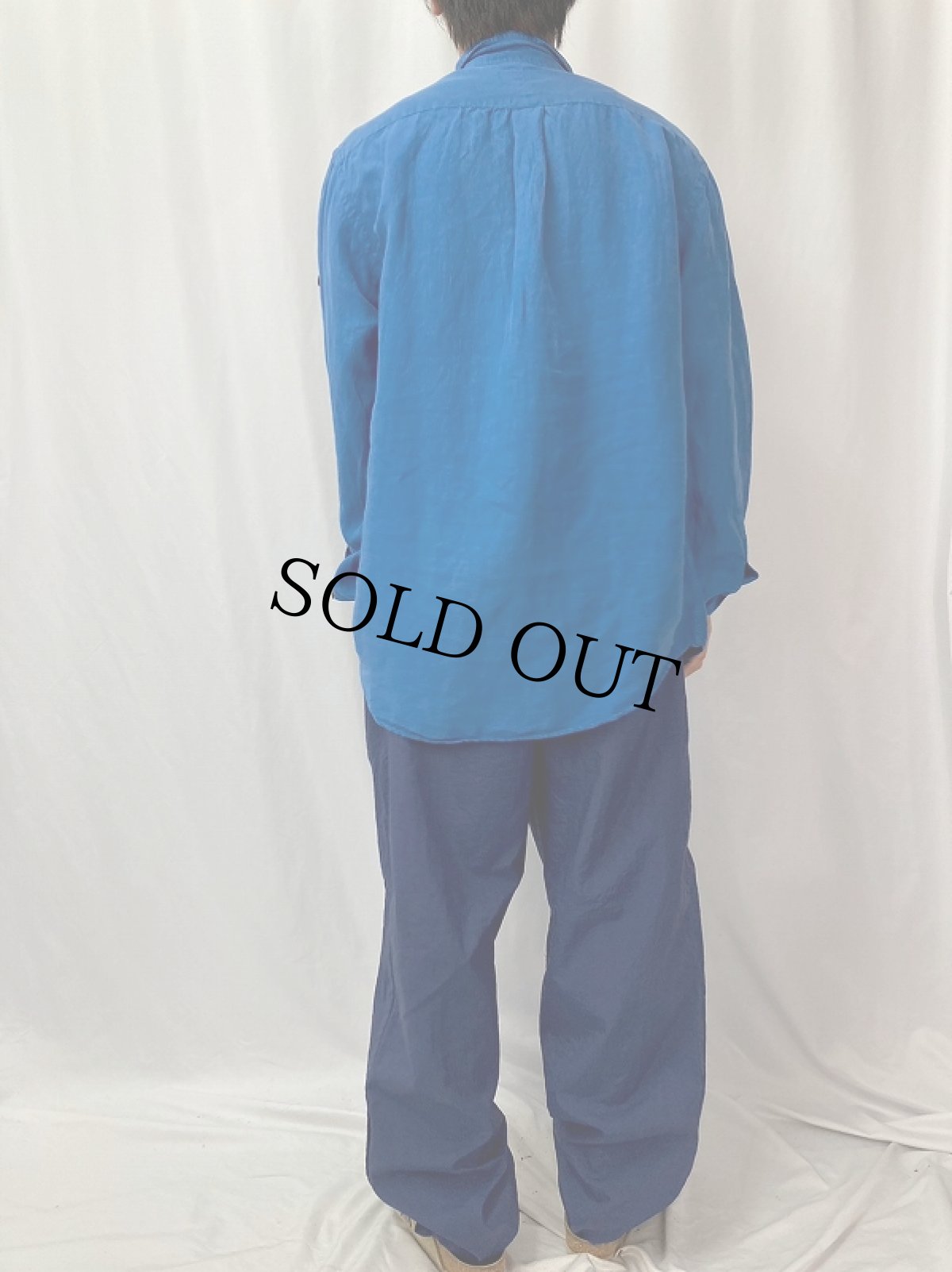 画像4: POLO Ralph Lauren リネン×シルクシャツ L (4)