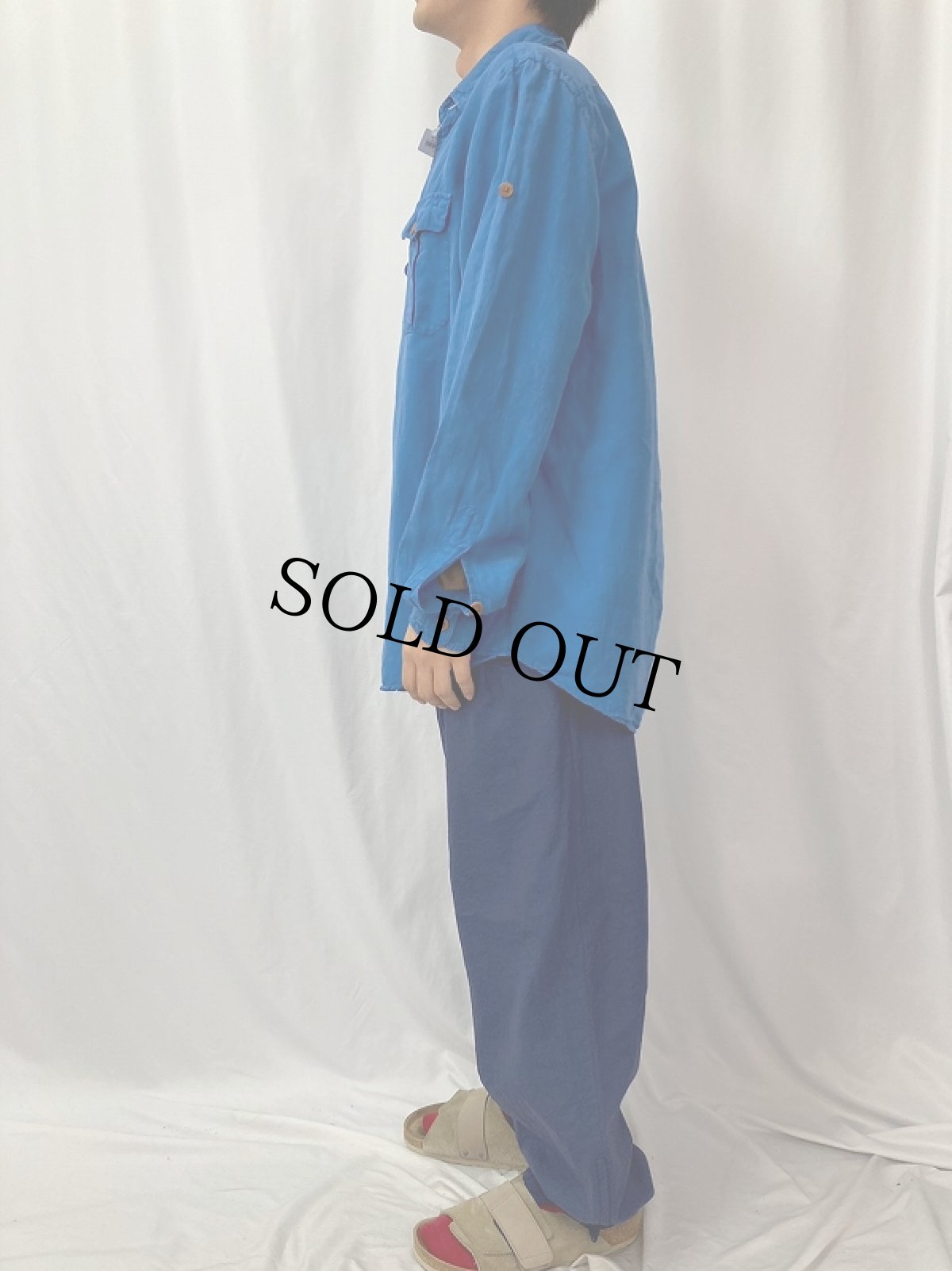 画像3: POLO Ralph Lauren リネン×シルクシャツ L (3)