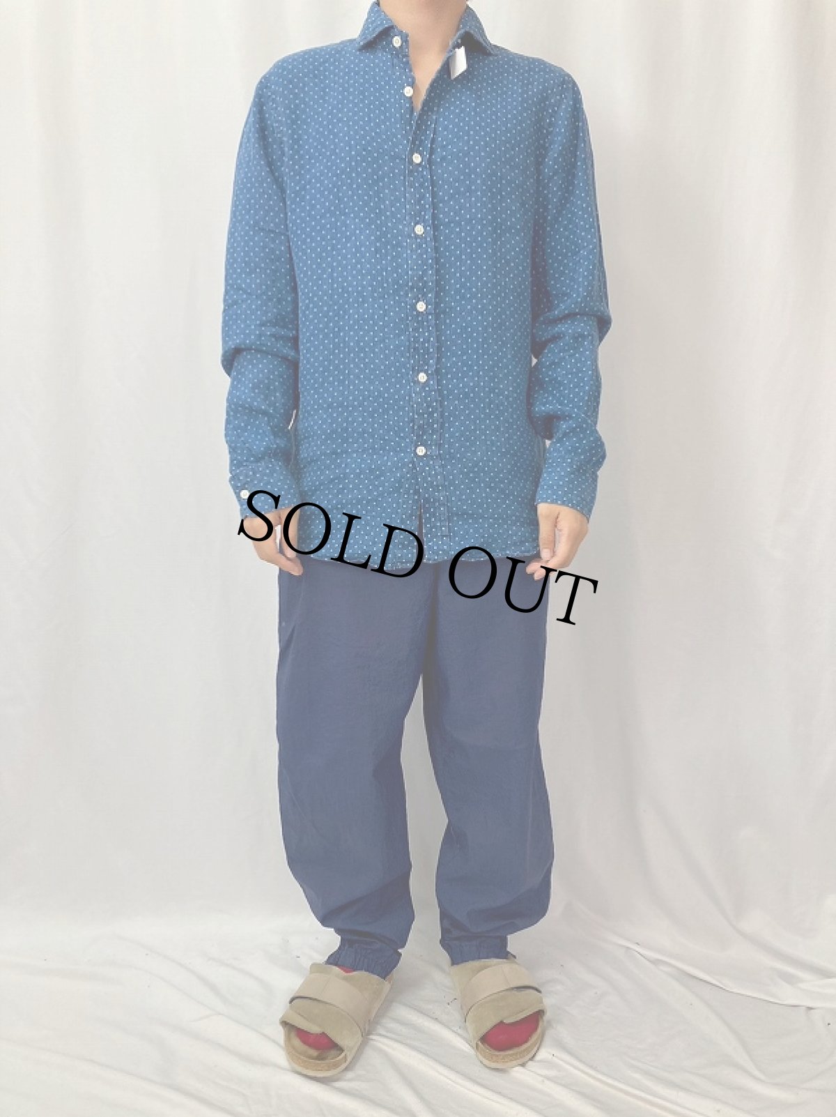 画像2: POLO Ralph Lauren "CLASSIC FIT" 星柄 リネンシャツ S (2)