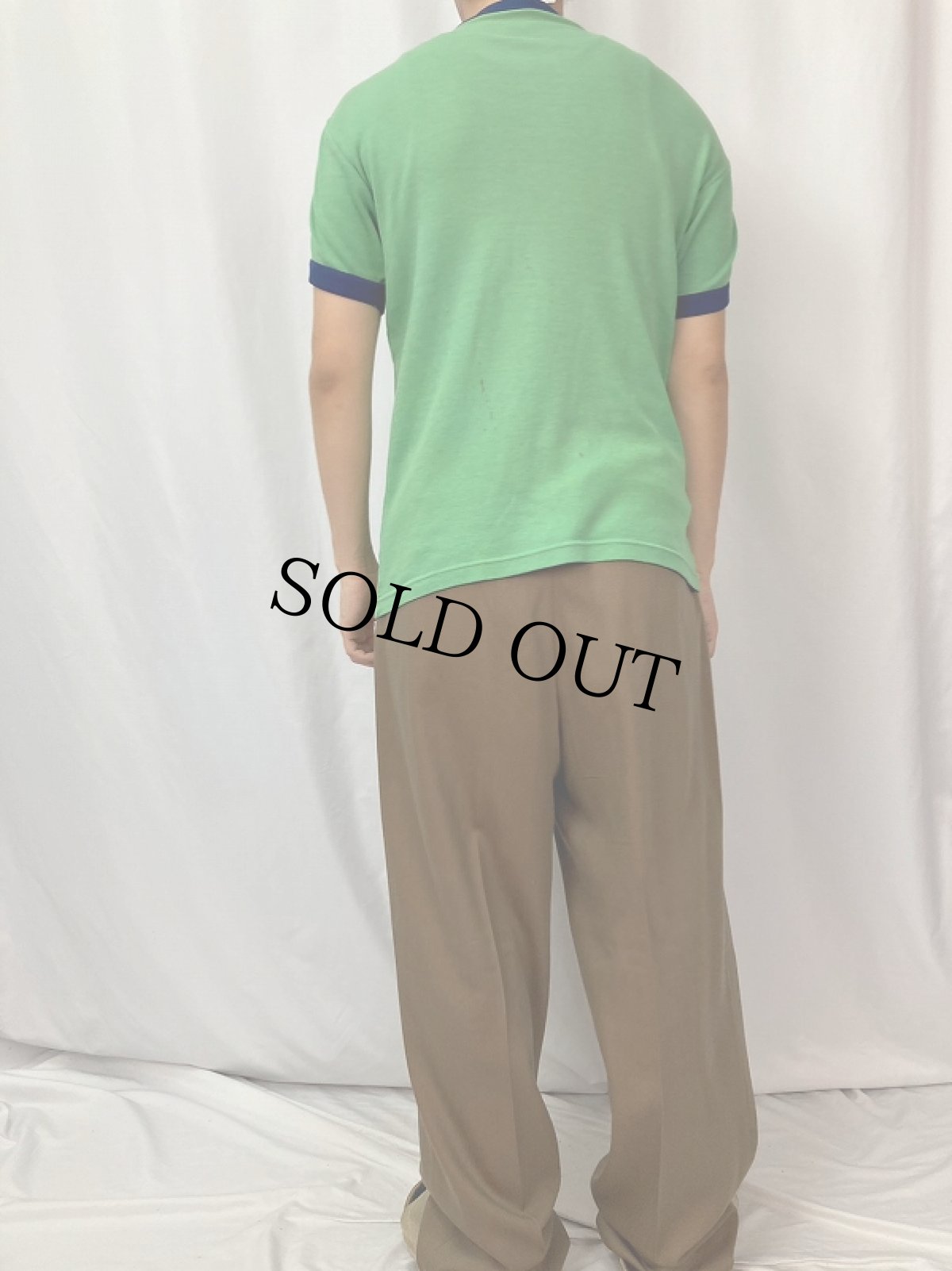 画像4: 80's adidas ロゴプリントリンガーTシャツ M (4)