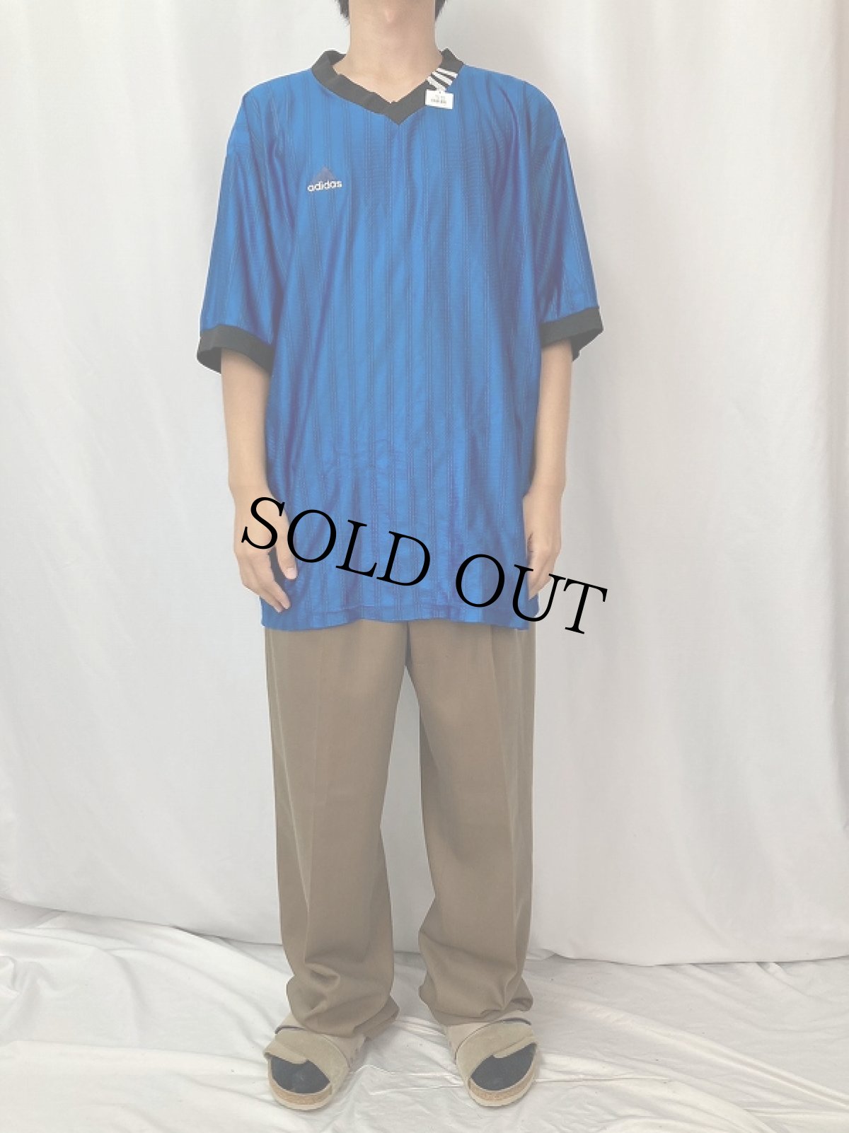 画像2: 90's adidas USA製 ロゴプリント メッシュゲームシャツ (2)